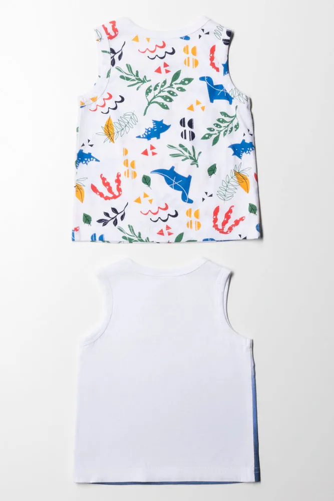 2 Pack Super Cute Ombre Sleeveless T-Shirts White