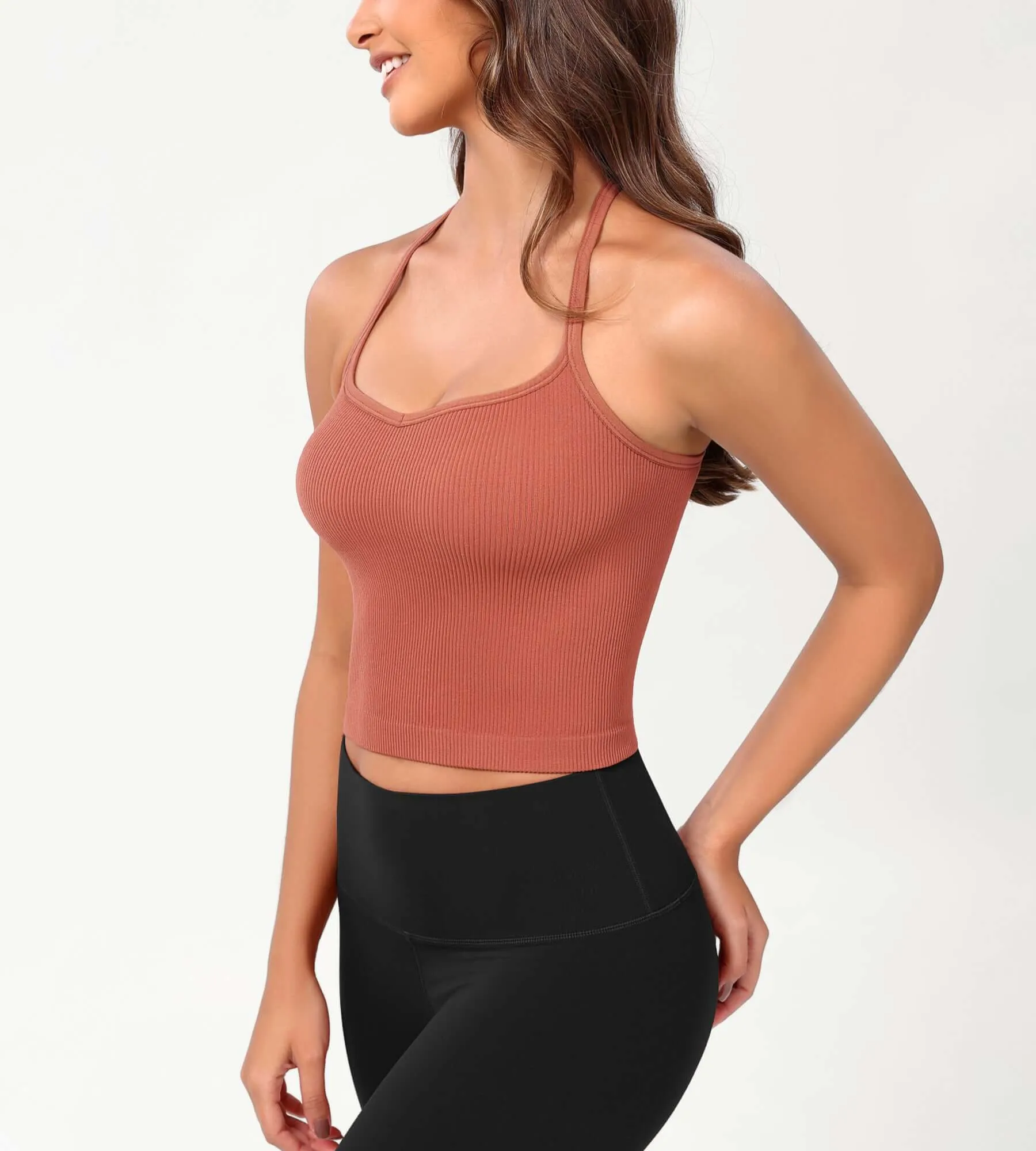 3-Pack Seamless Sweetheart Neck Crop Tank Tops