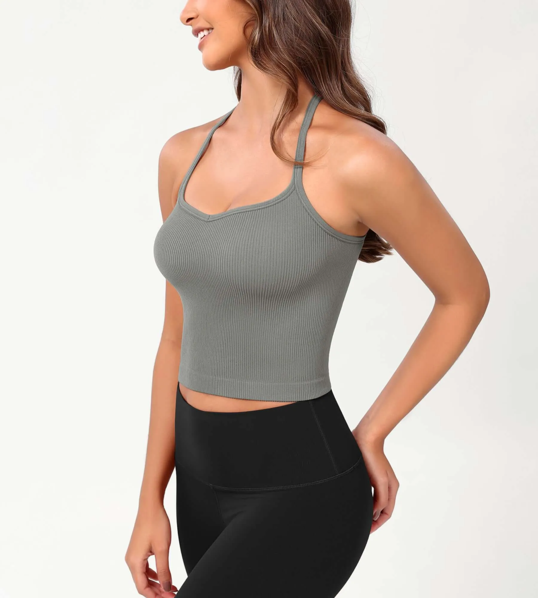 3-Pack Seamless Sweetheart Neck Crop Tank Tops