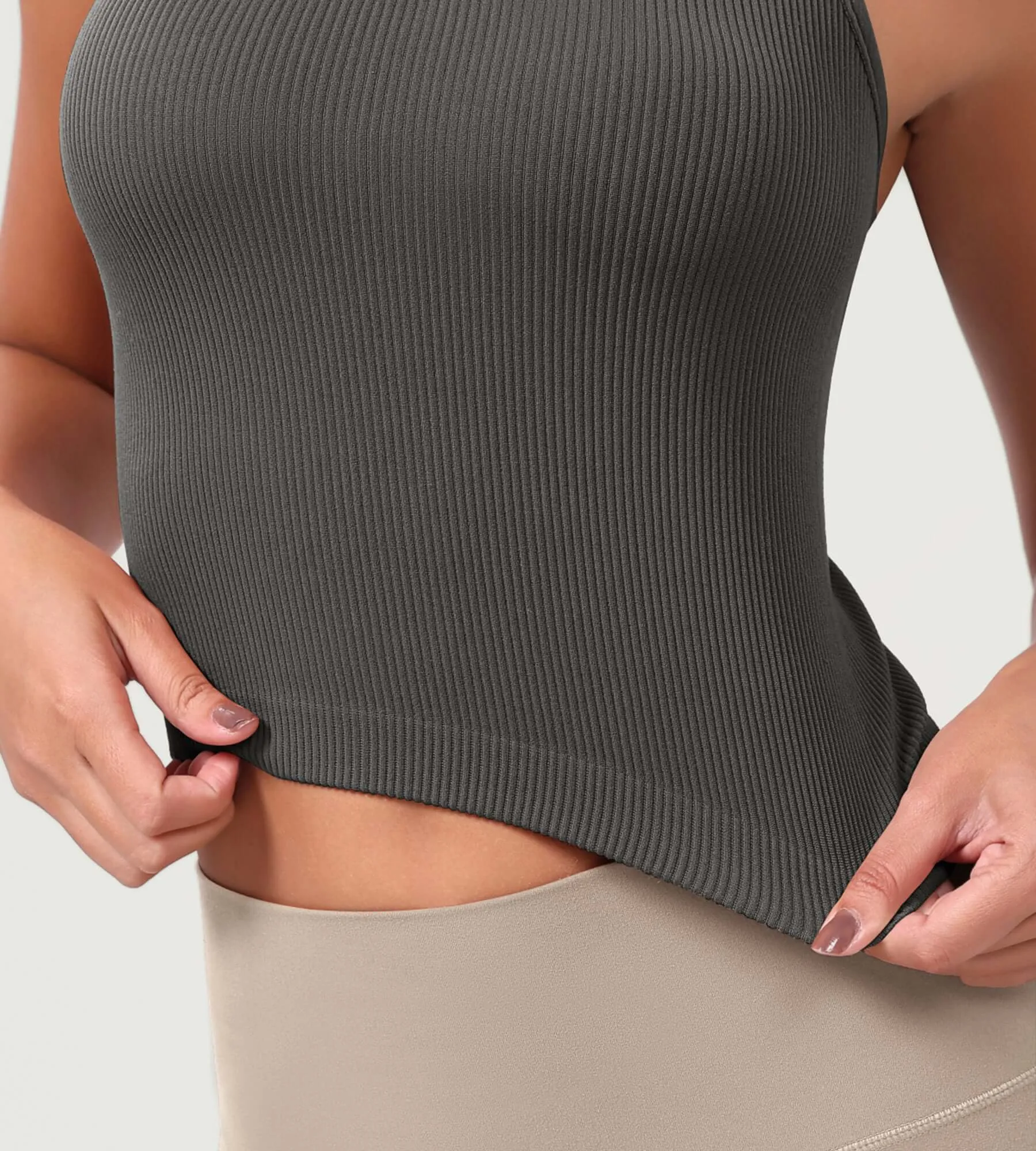 3-Pack Seamless Sweetheart Neck Crop Tank Tops