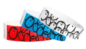 3/4" Tyvek® Wristbands - Penguins