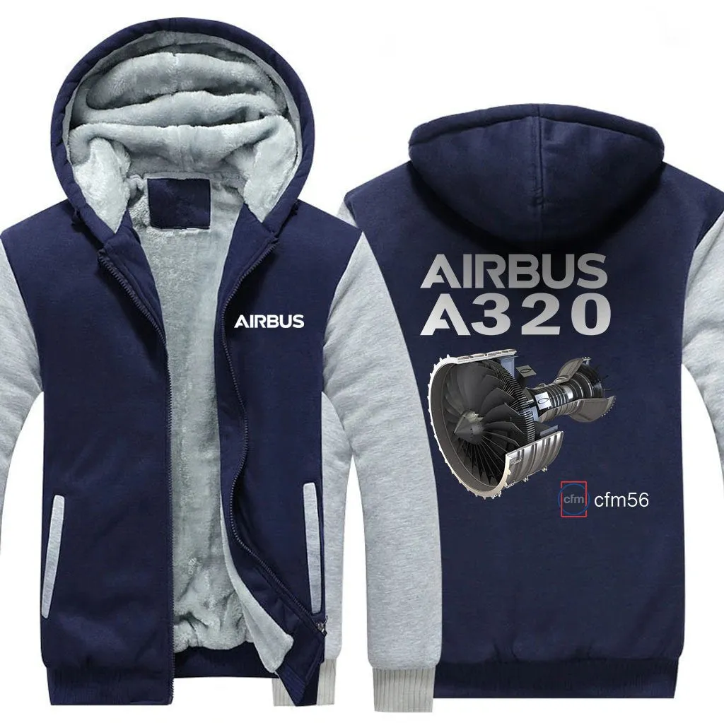 AIRBUS A320 CMF56 WINTER THICK ZIP SWEATSHIRTS
