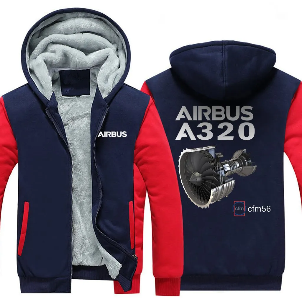 AIRBUS A320 CMF56 WINTER THICK ZIP SWEATSHIRTS
