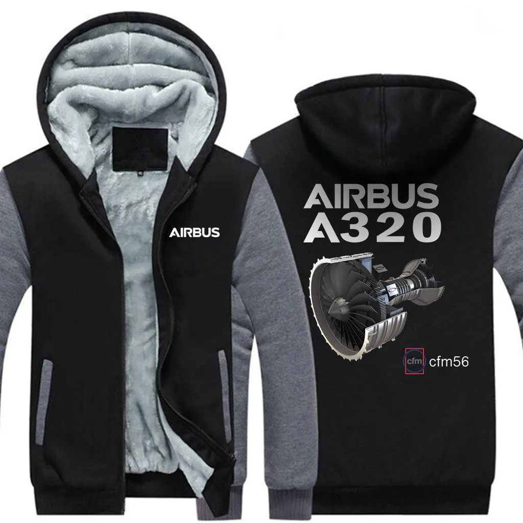 AIRBUS A320 CMF56 WINTER THICK ZIP SWEATSHIRTS