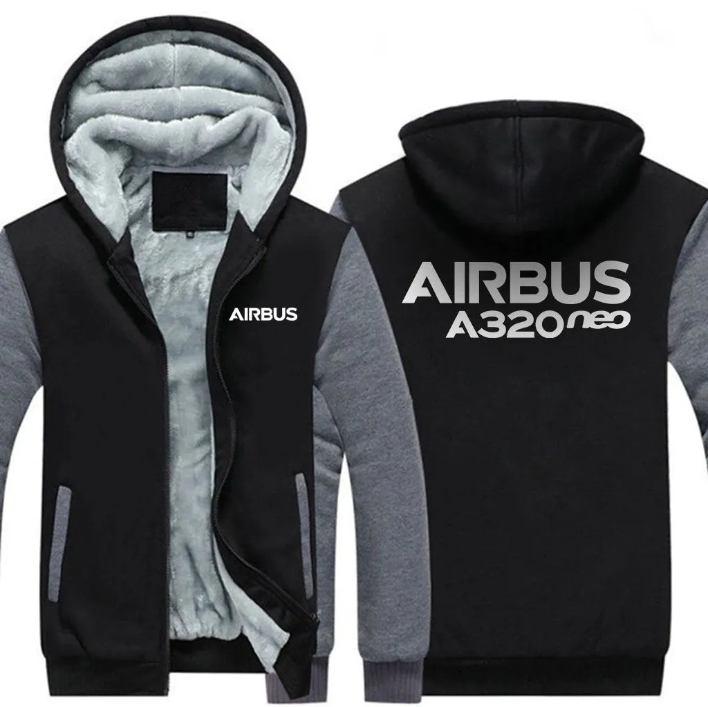 AIRBUS A320NEO WINTER THICK ZIP SWEATSHIRTS