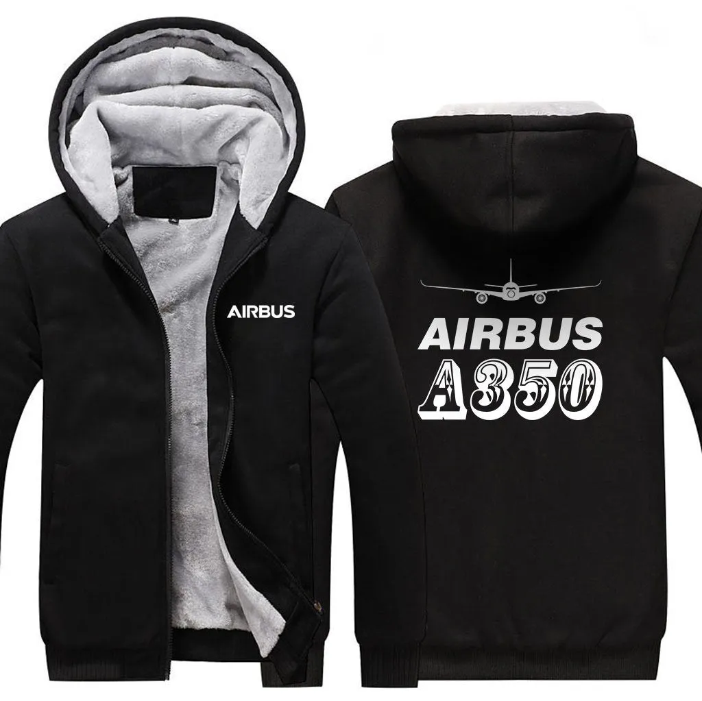 AIRBUS A350 WINTER THICK ZIP SWEATSHIRTS
