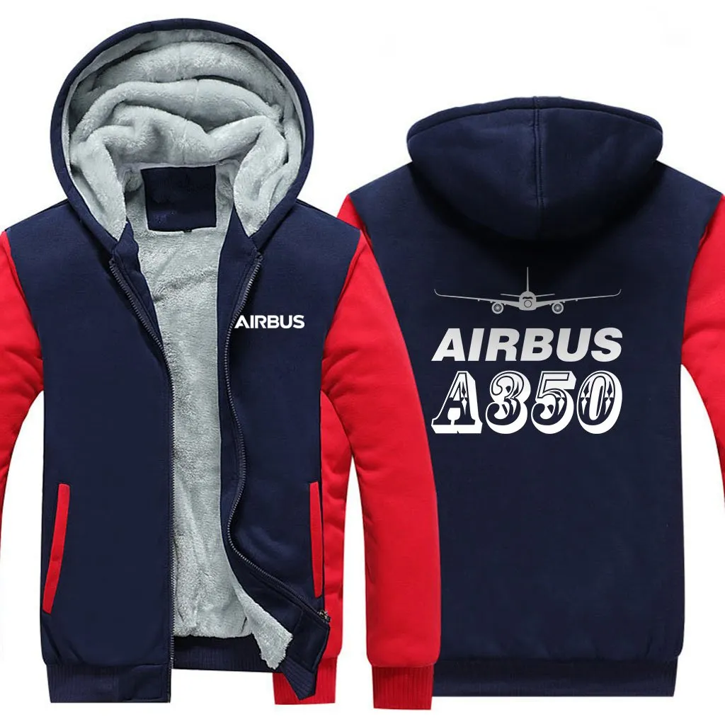 AIRBUS A350 WINTER THICK ZIP SWEATSHIRTS