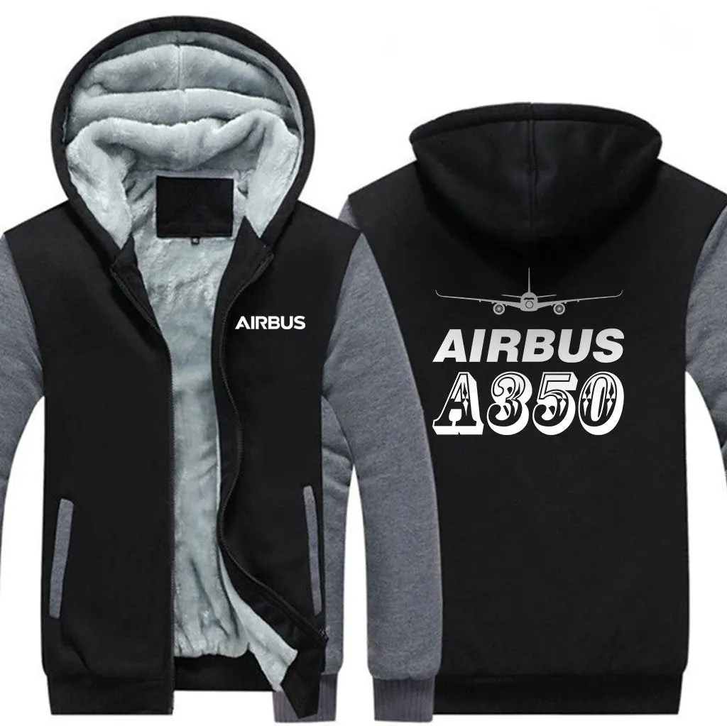 AIRBUS A350 WINTER THICK ZIP SWEATSHIRTS
