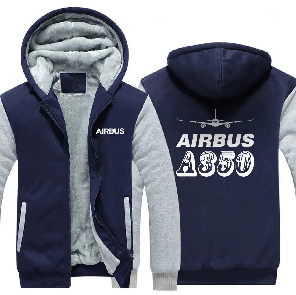 AIRBUS A350 WINTER THICK ZIP SWEATSHIRTS