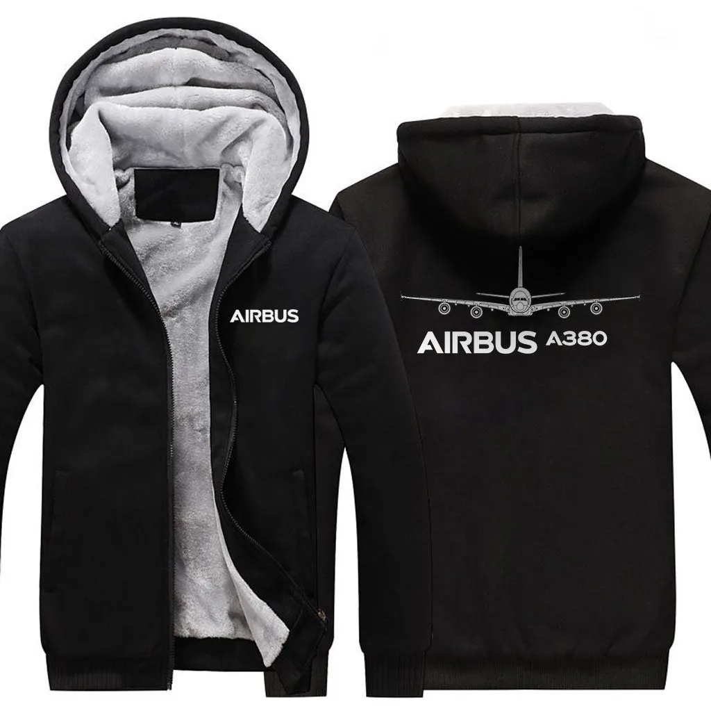 AIRBUS A380 WINTER THICK ZIP SWEATSHIRTS
