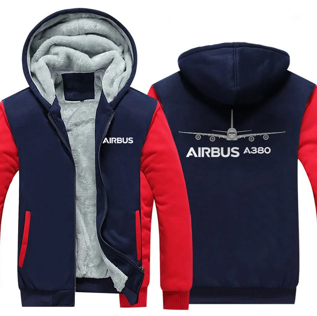 AIRBUS A380 WINTER THICK ZIP SWEATSHIRTS