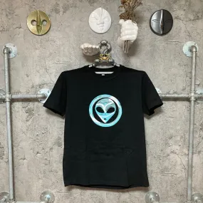 alien printed t-shirt black
