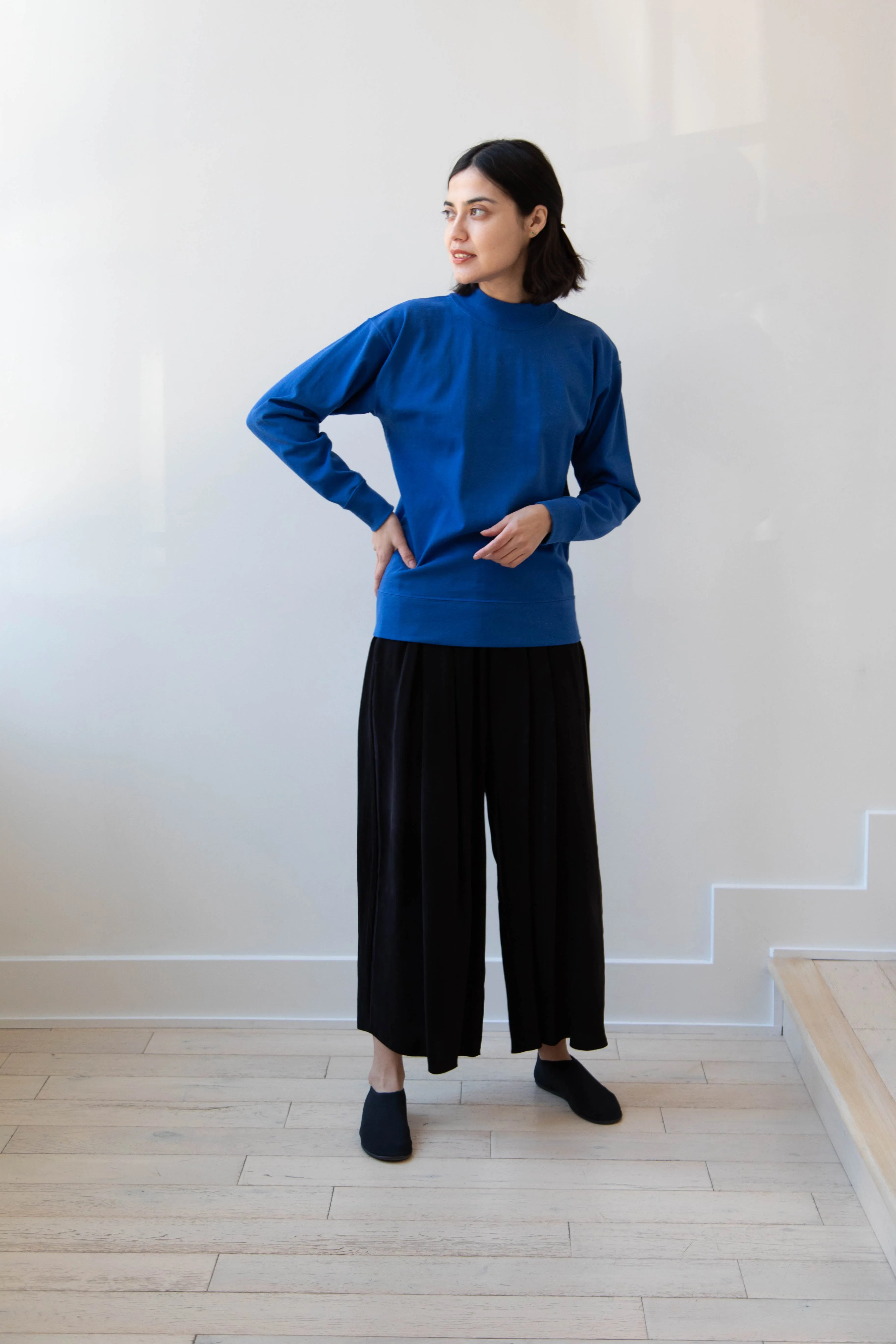 Armen | Mock Neck Long Sleeve in Cobalt