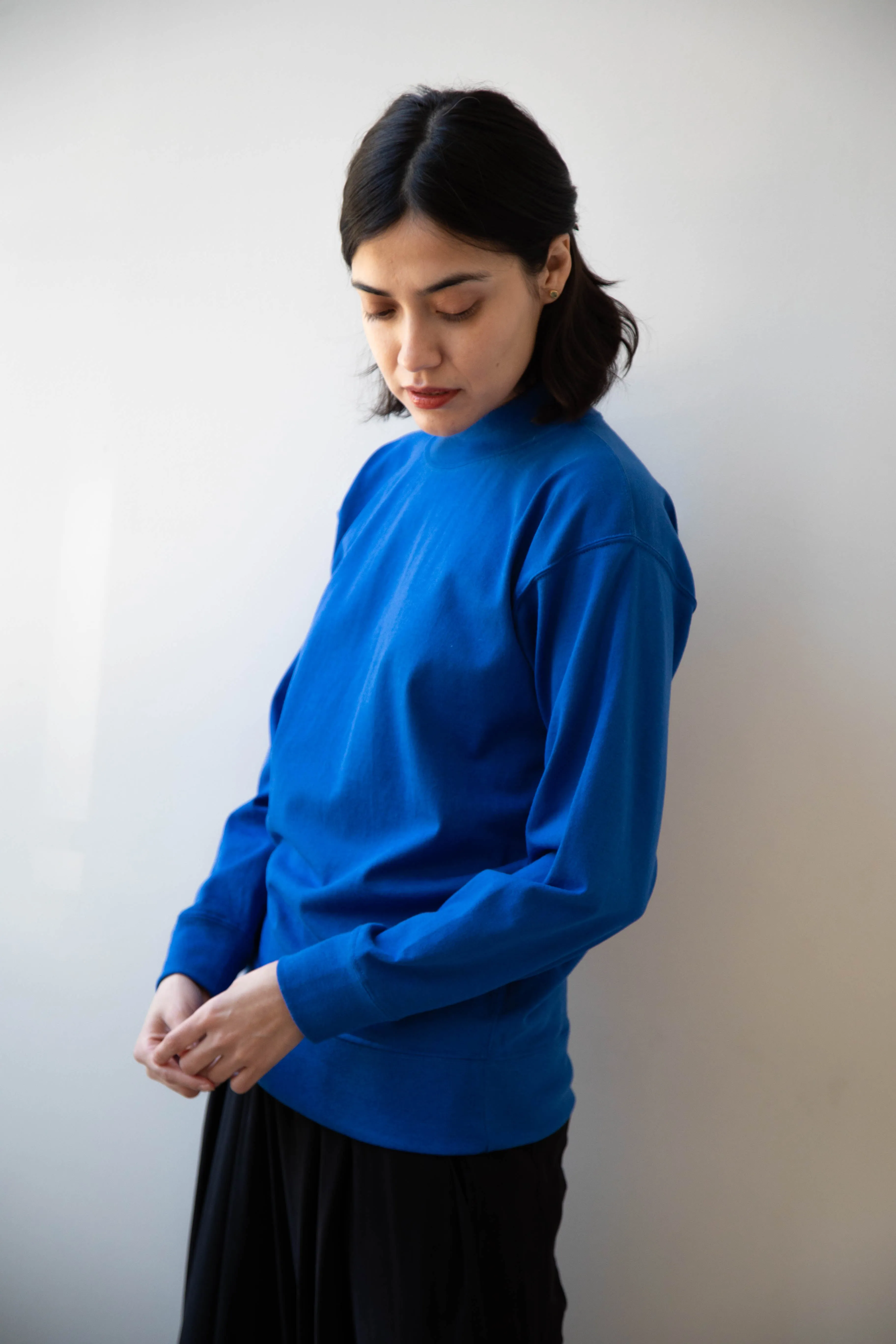 Armen | Mock Neck Long Sleeve in Cobalt
