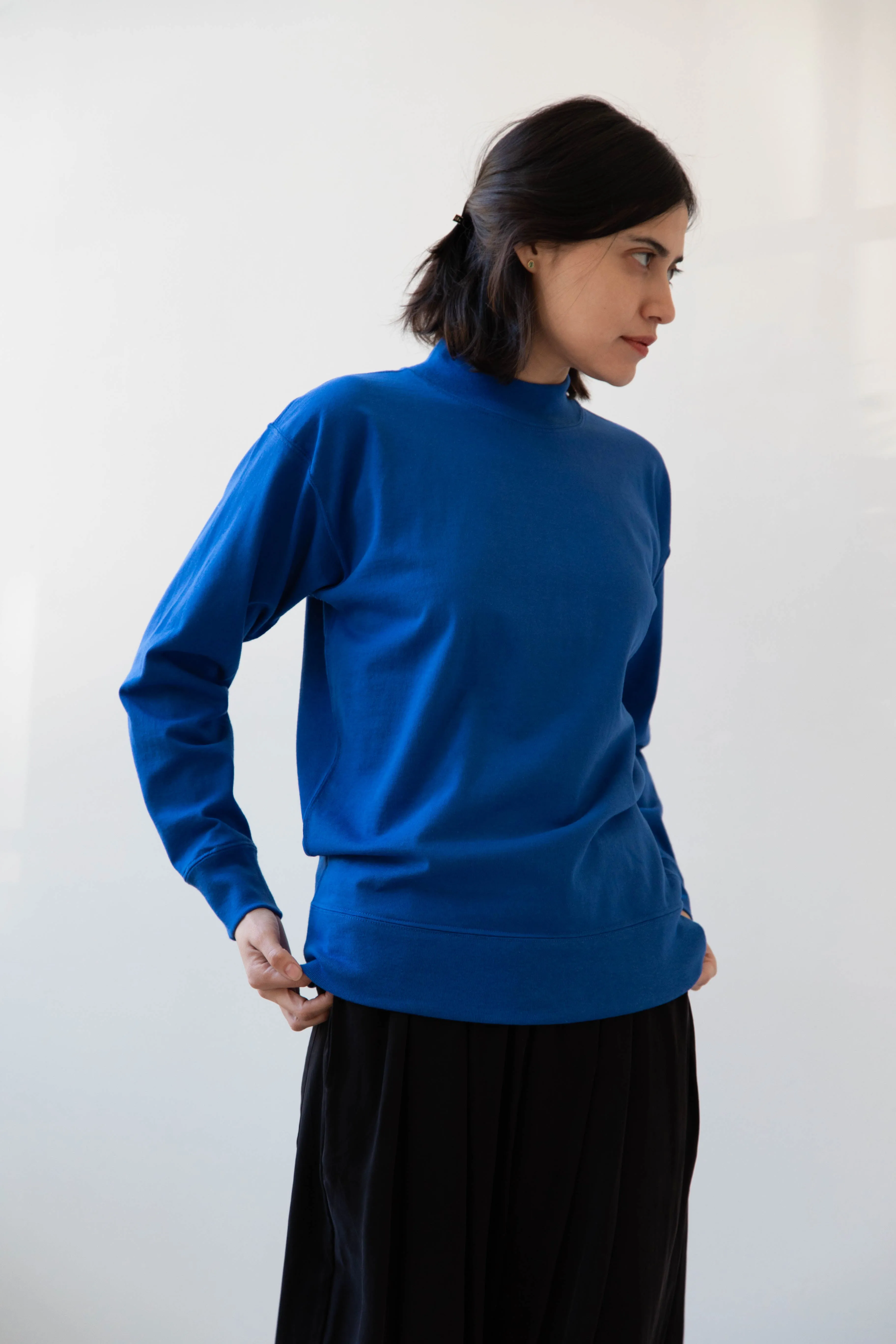 Armen | Mock Neck Long Sleeve in Cobalt
