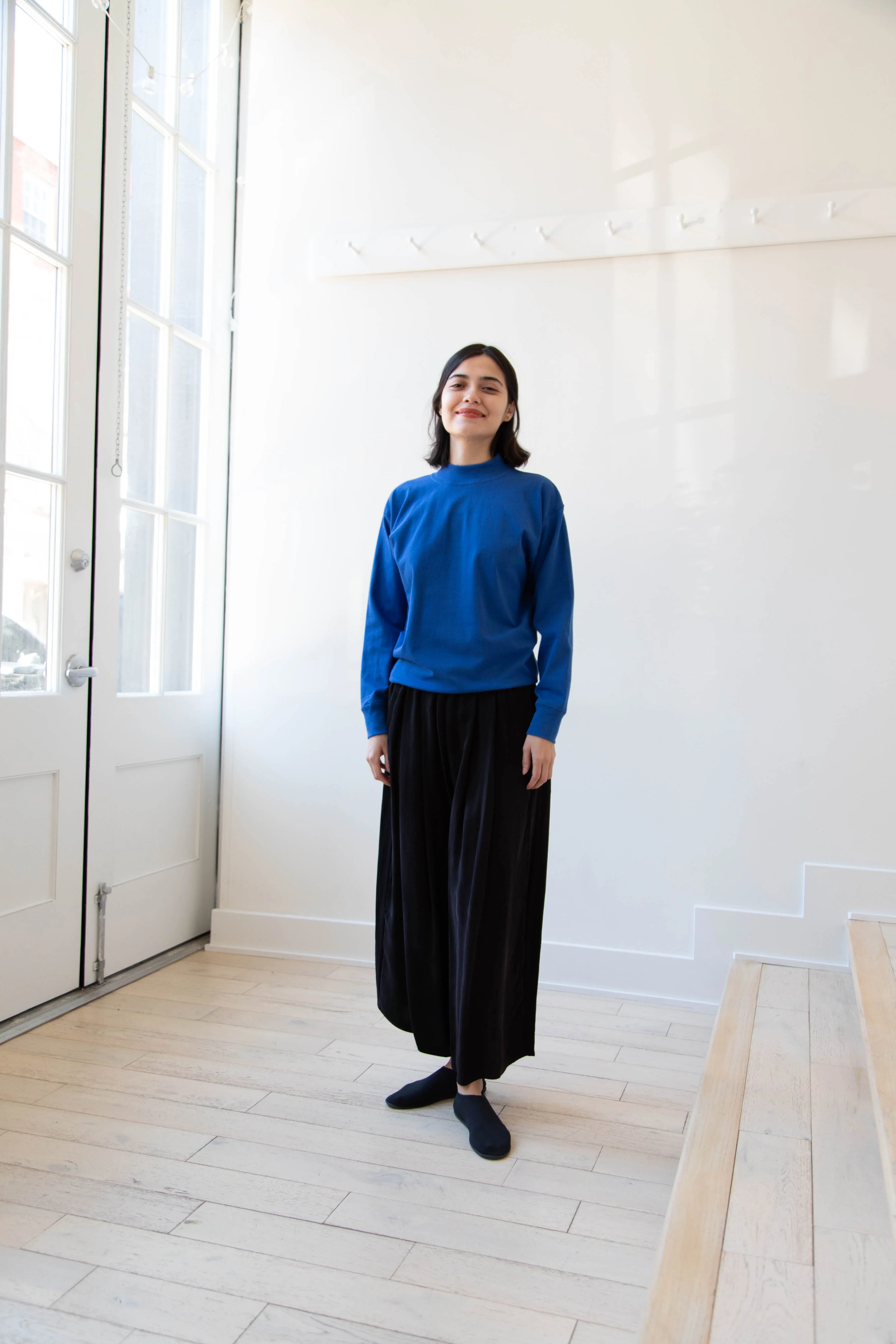 Armen | Mock Neck Long Sleeve in Cobalt
