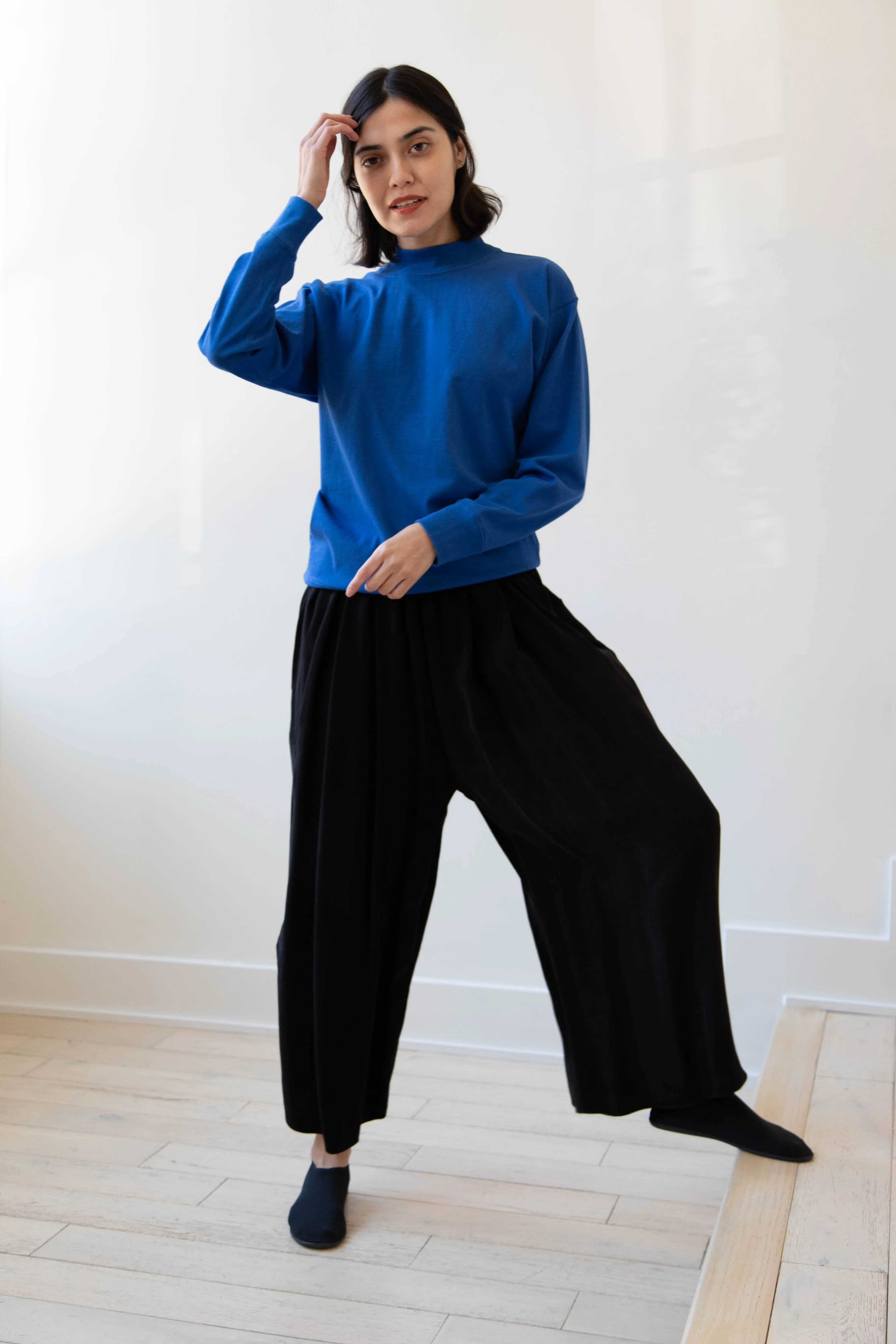 Armen | Mock Neck Long Sleeve in Cobalt