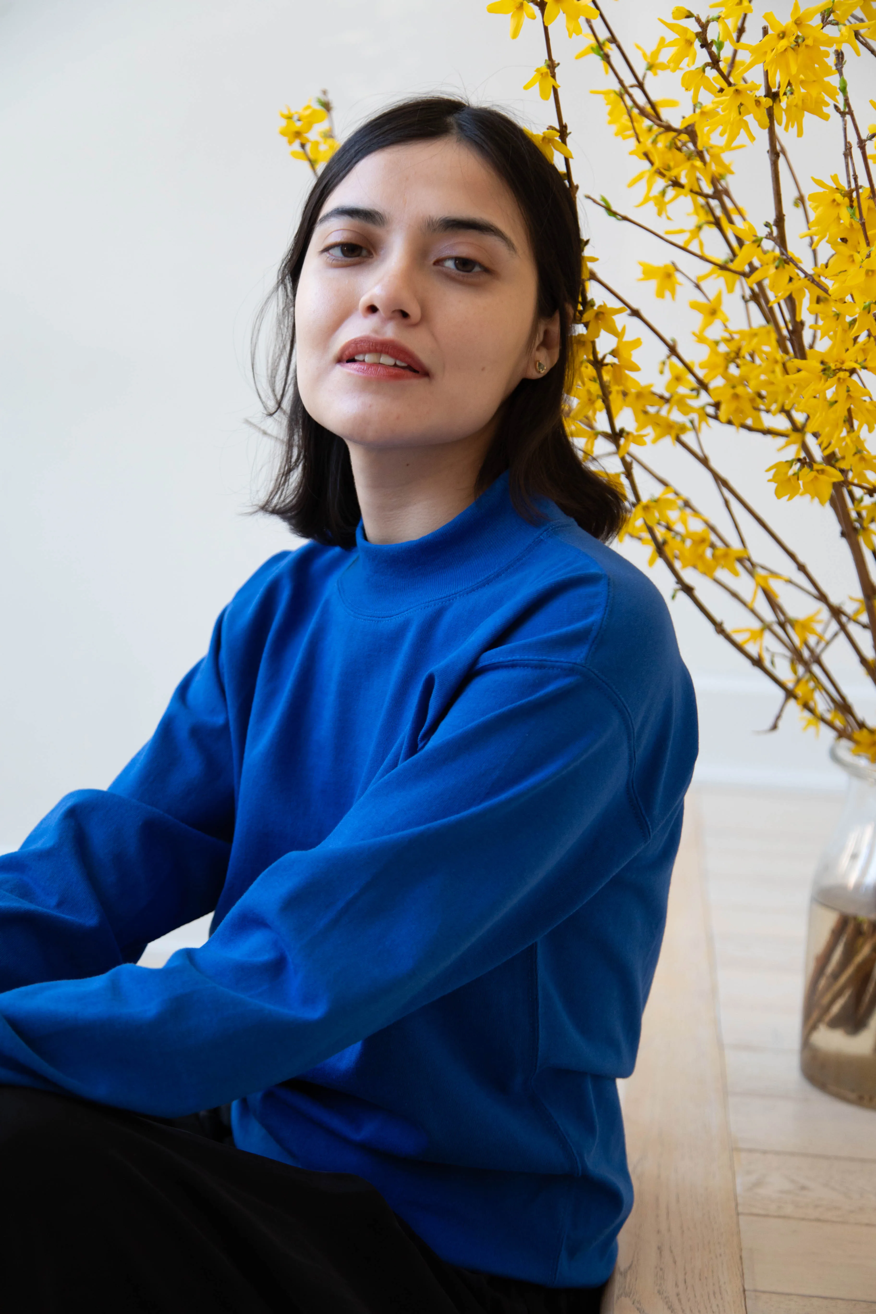 Armen | Mock Neck Long Sleeve in Cobalt