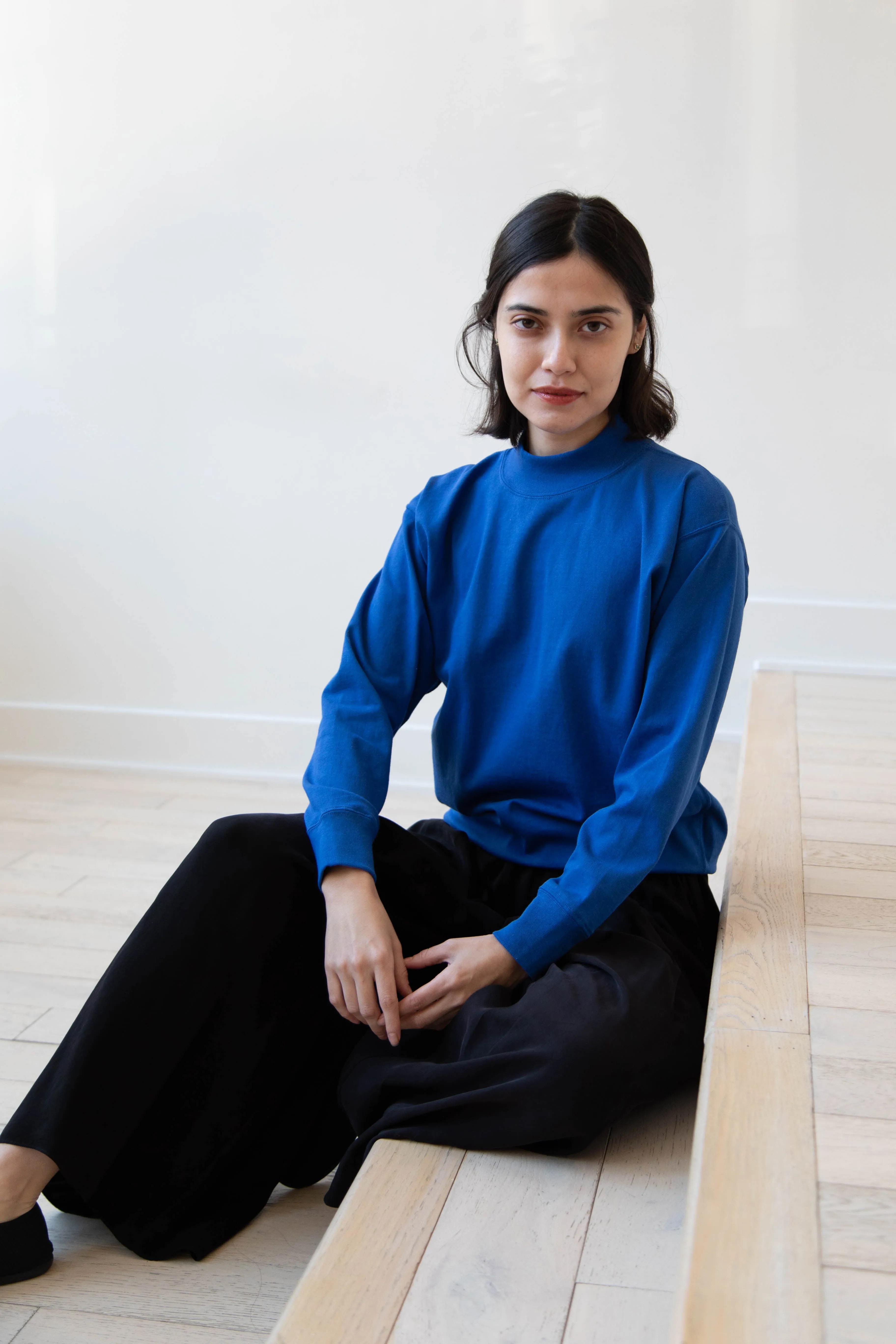 Armen | Mock Neck Long Sleeve in Cobalt