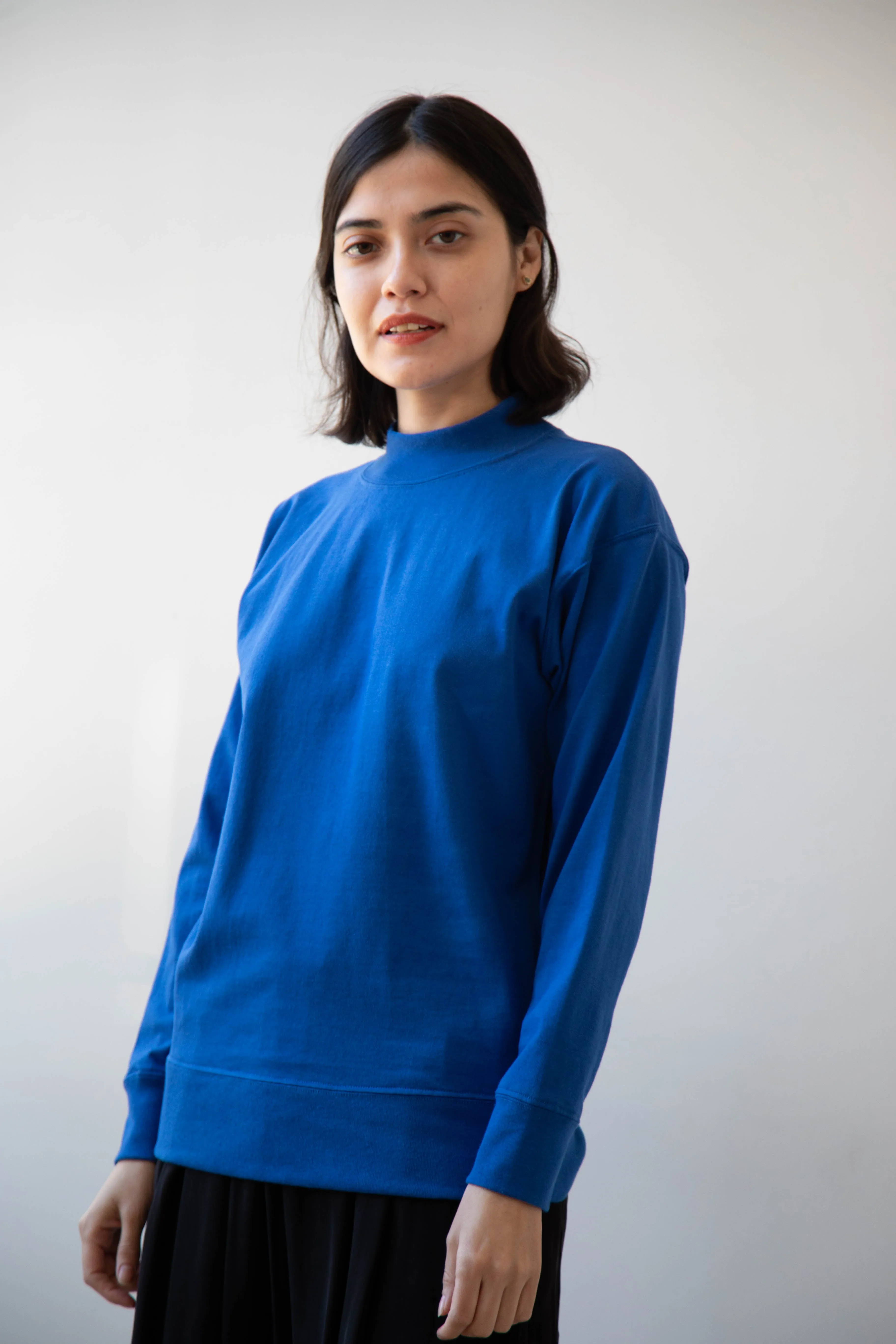 Armen | Mock Neck Long Sleeve in Cobalt