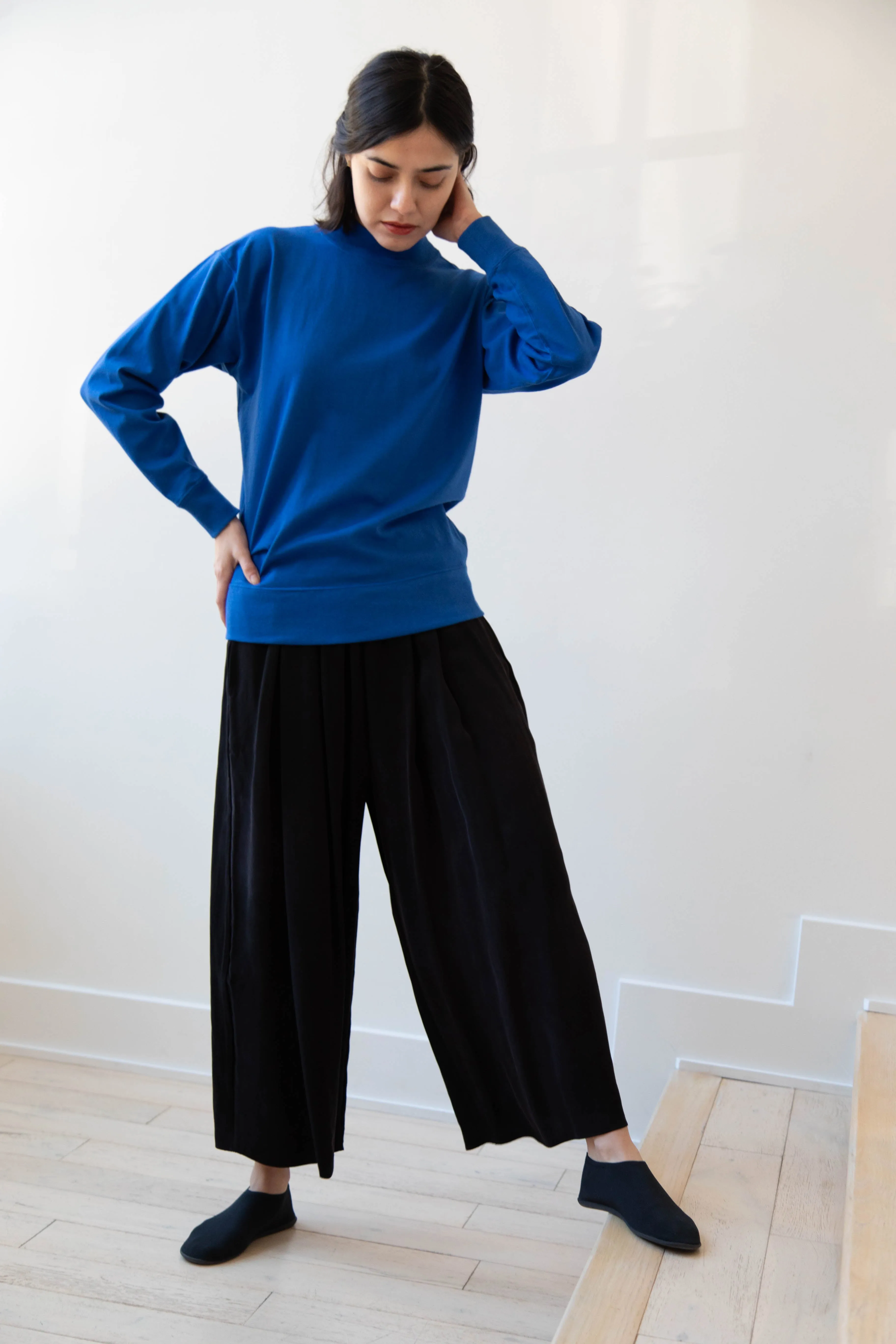Armen | Mock Neck Long Sleeve in Cobalt