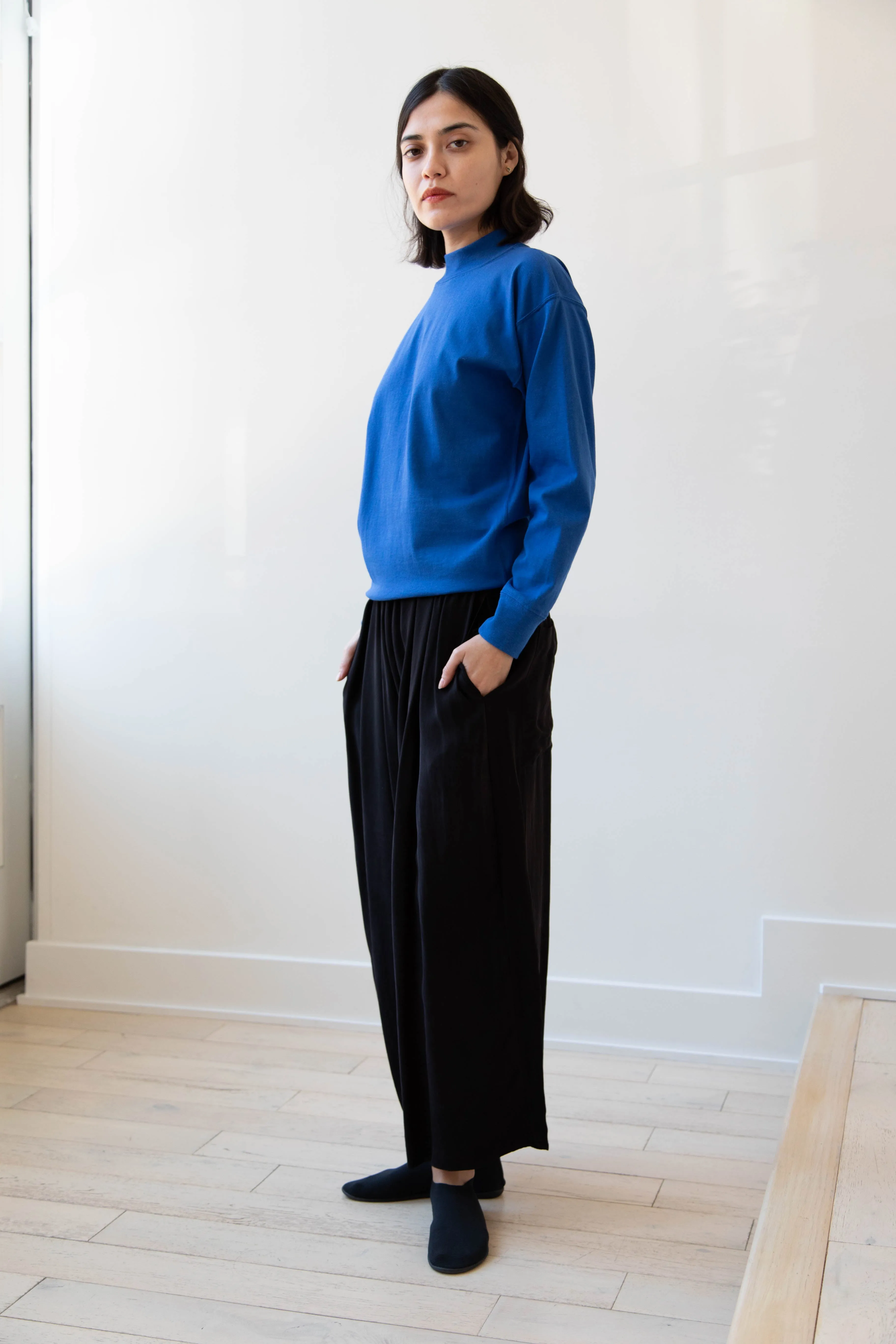 Armen | Mock Neck Long Sleeve in Cobalt