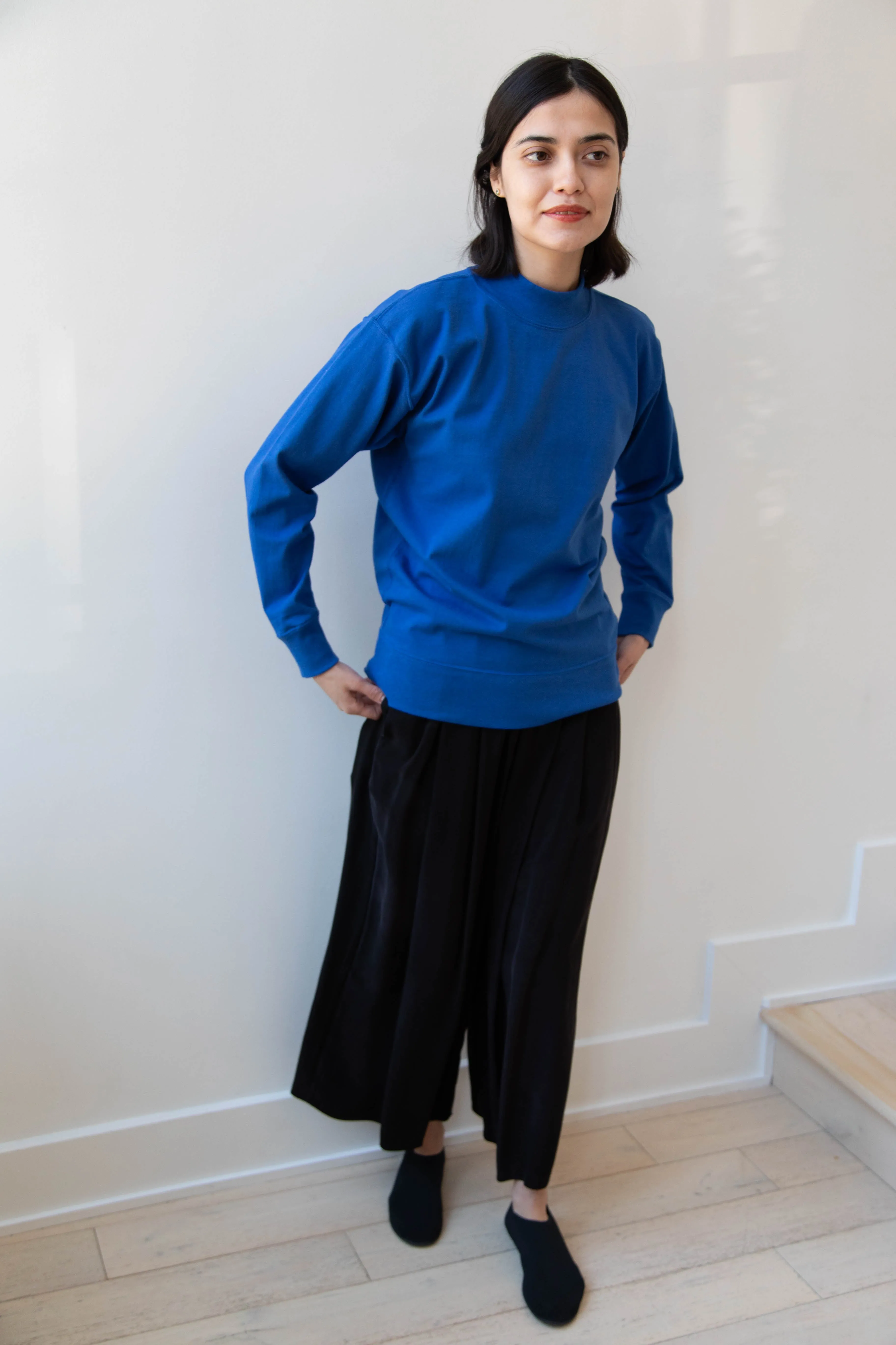 Armen | Mock Neck Long Sleeve in Cobalt