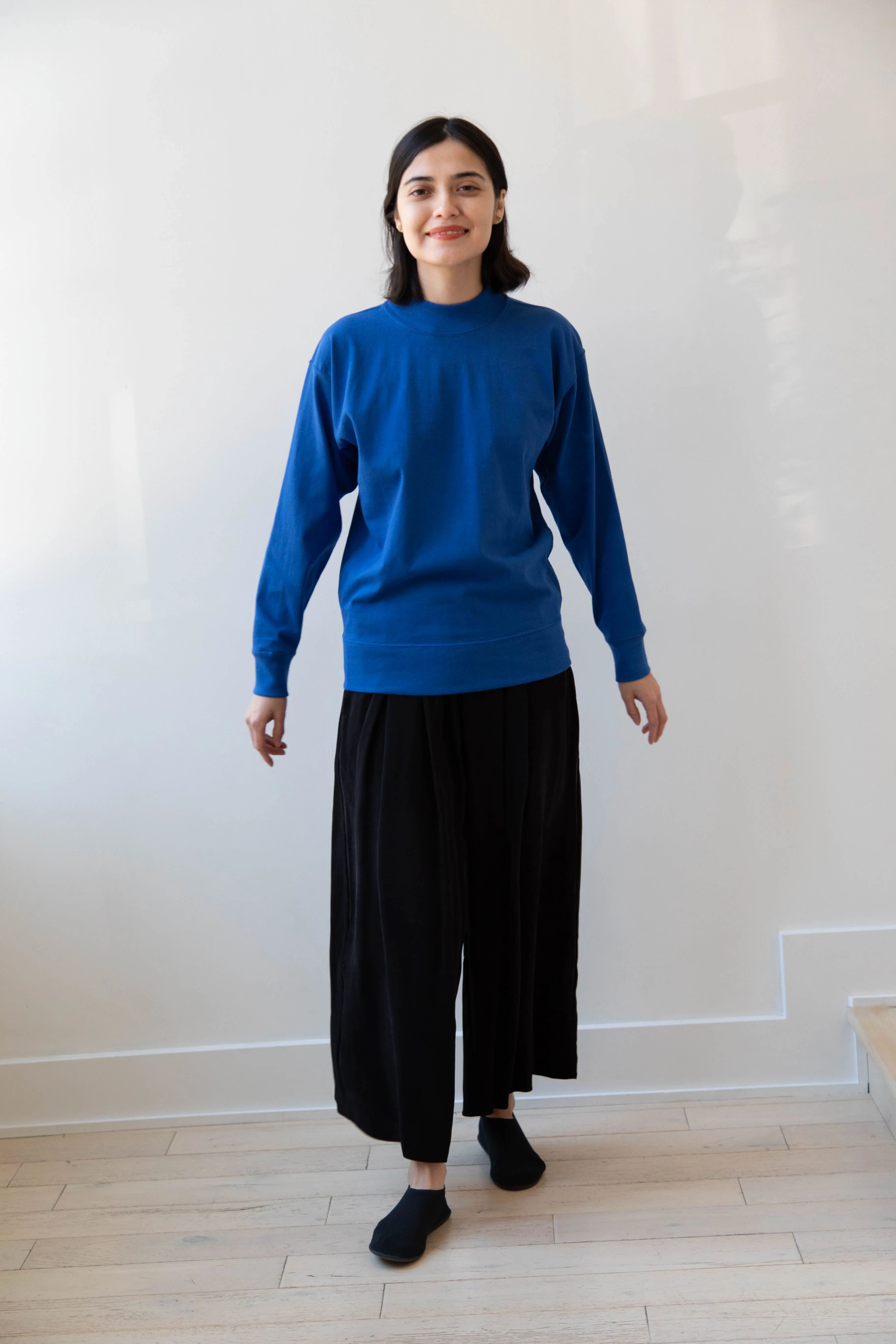 Armen | Mock Neck Long Sleeve in Cobalt