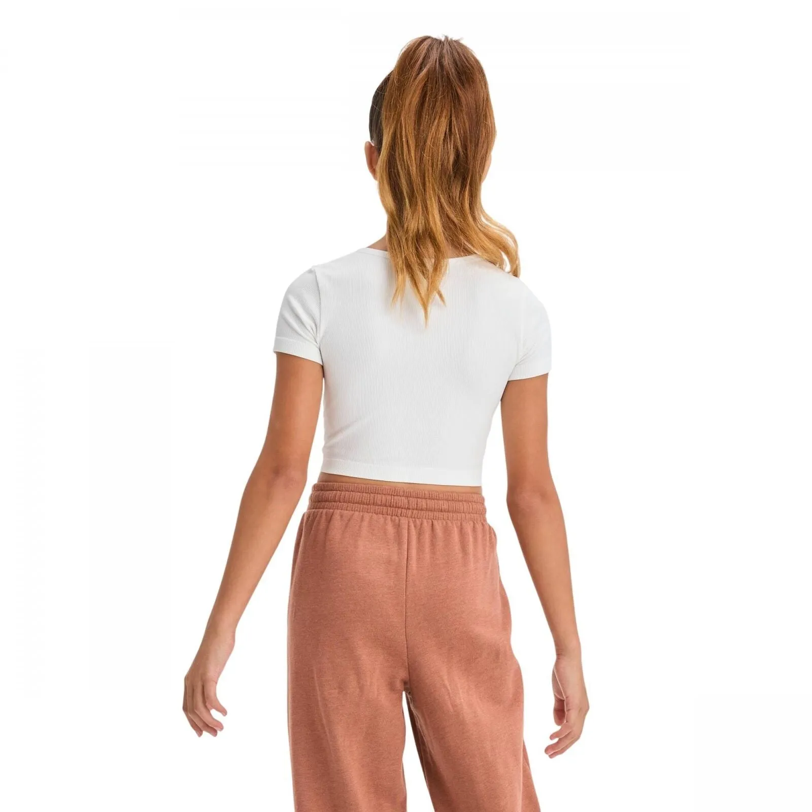 Art Class Girls Short Sleeve Scoop Neck Seamless Cropped Top 89736362