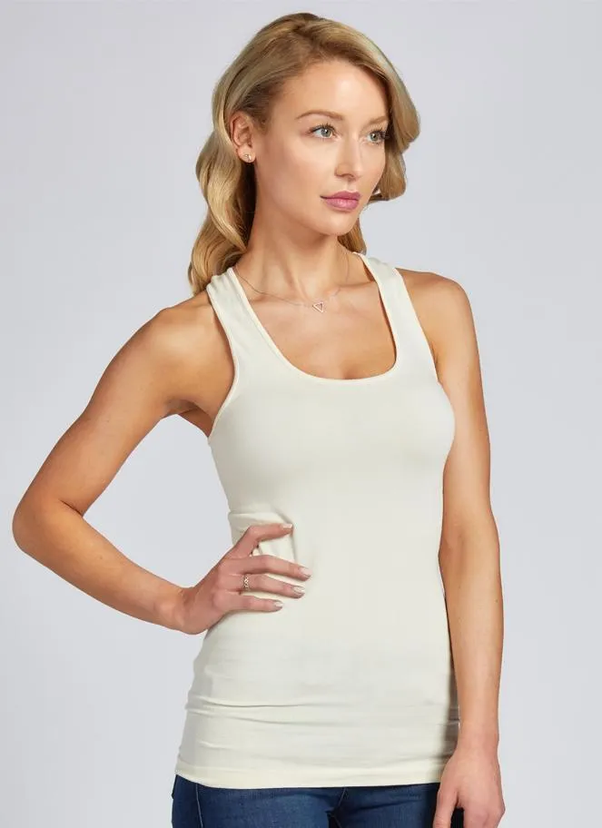 Bamboo Cotton 1x1 Rib Racer Back Top