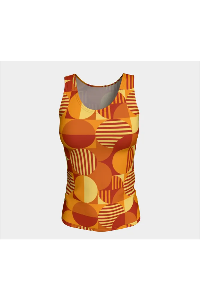 Bauhaus Orange Fitted Tank Top