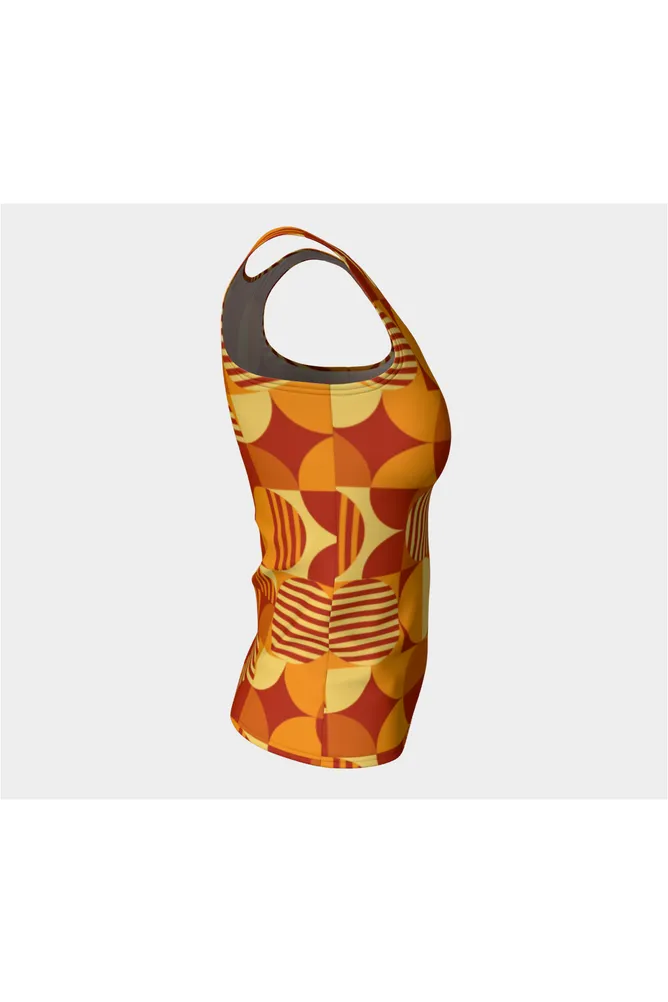 Bauhaus Orange Fitted Tank Top