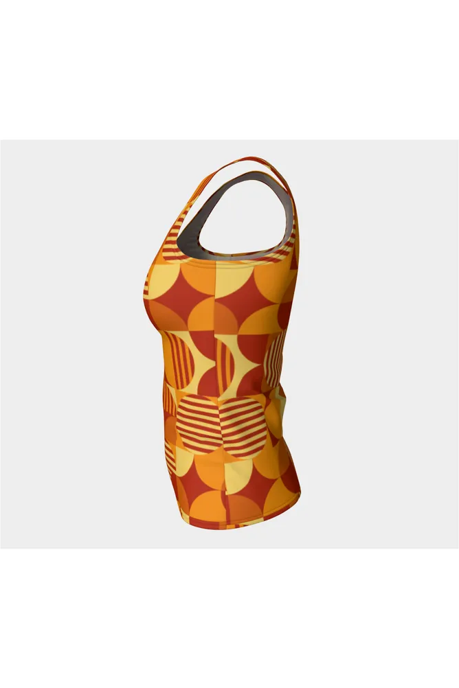 Bauhaus Orange Fitted Tank Top