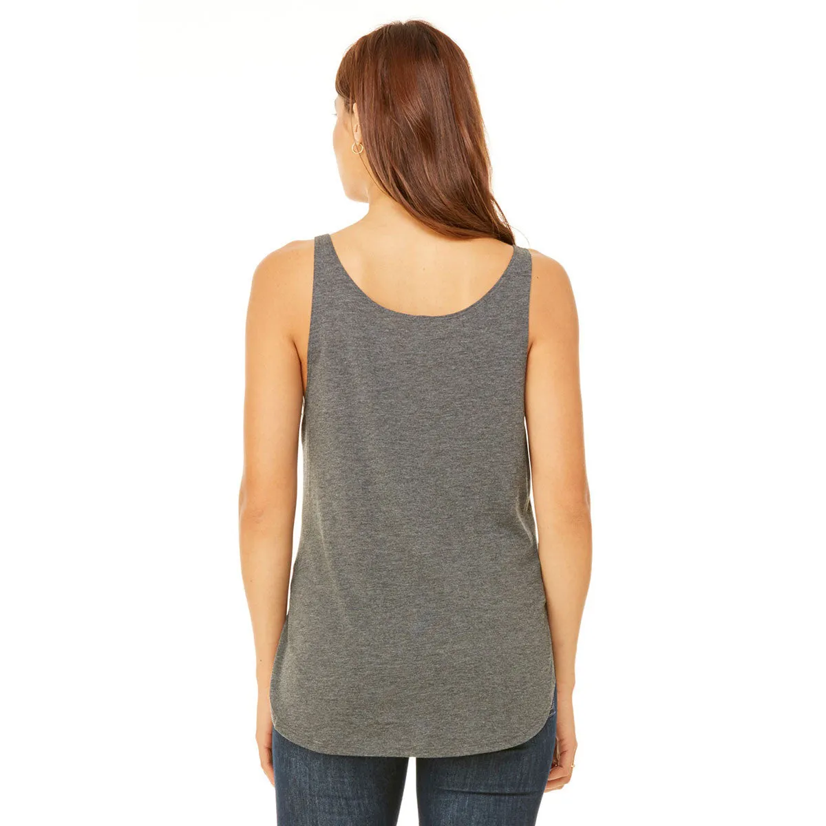 Bella   Canvas Women's Dark Grey Heather Flowy Side Slit Tank