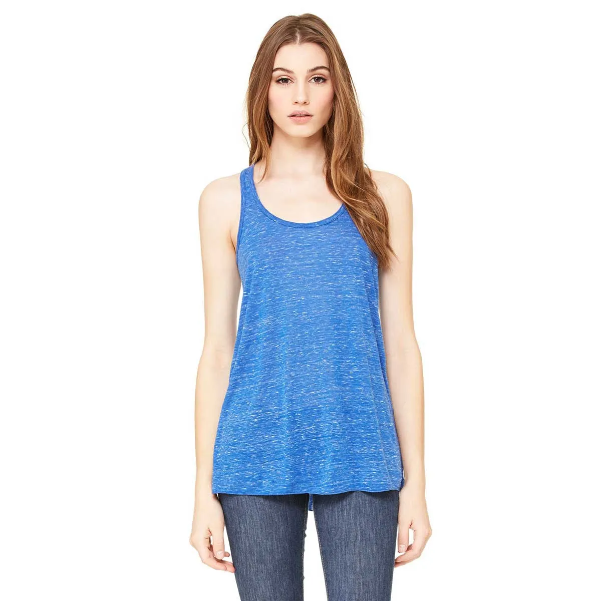 Bella   Canvas Women's True Royal Marble Flowy Racerback Tank