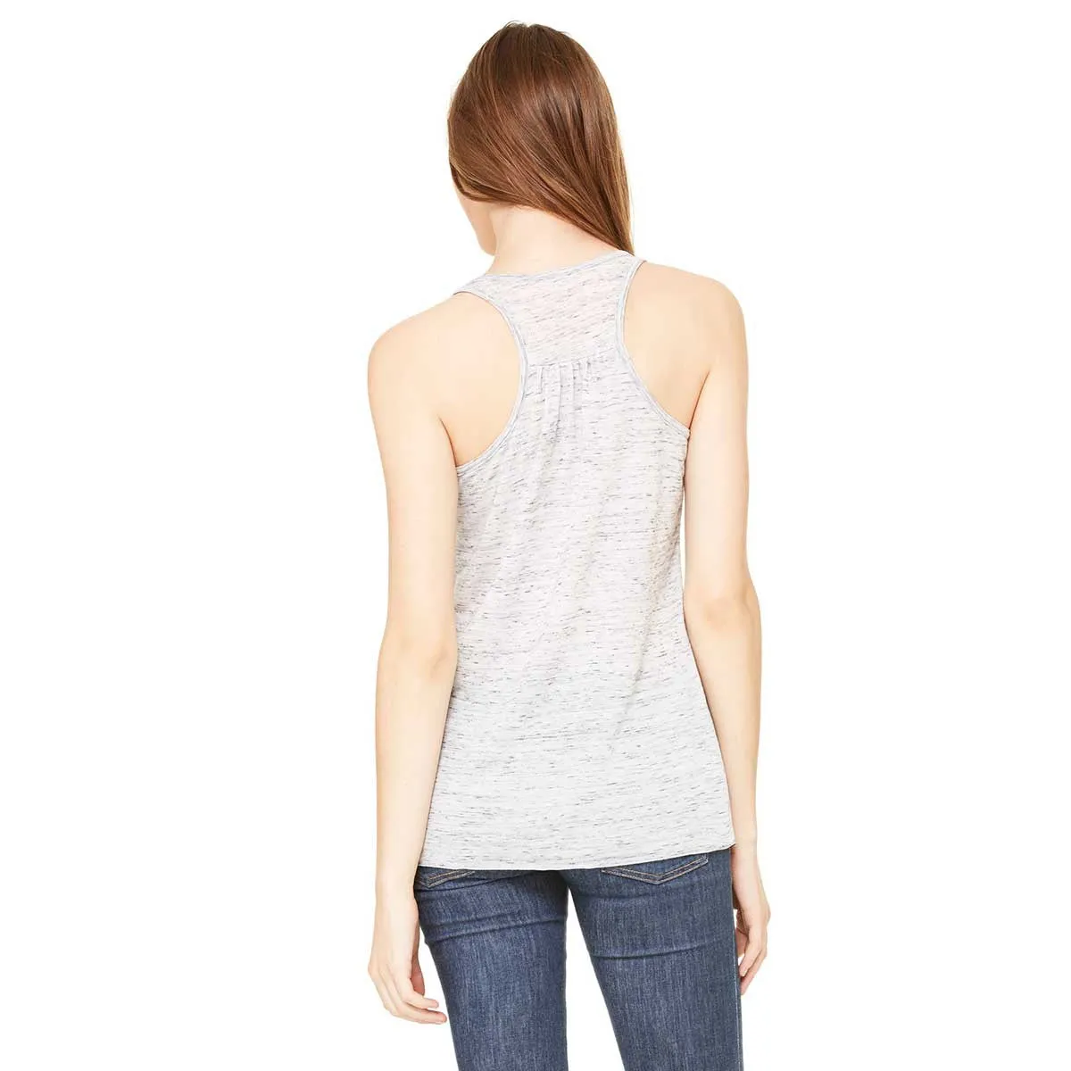 Bella   Canvas Women's White Marble Flowy Racerback Tank