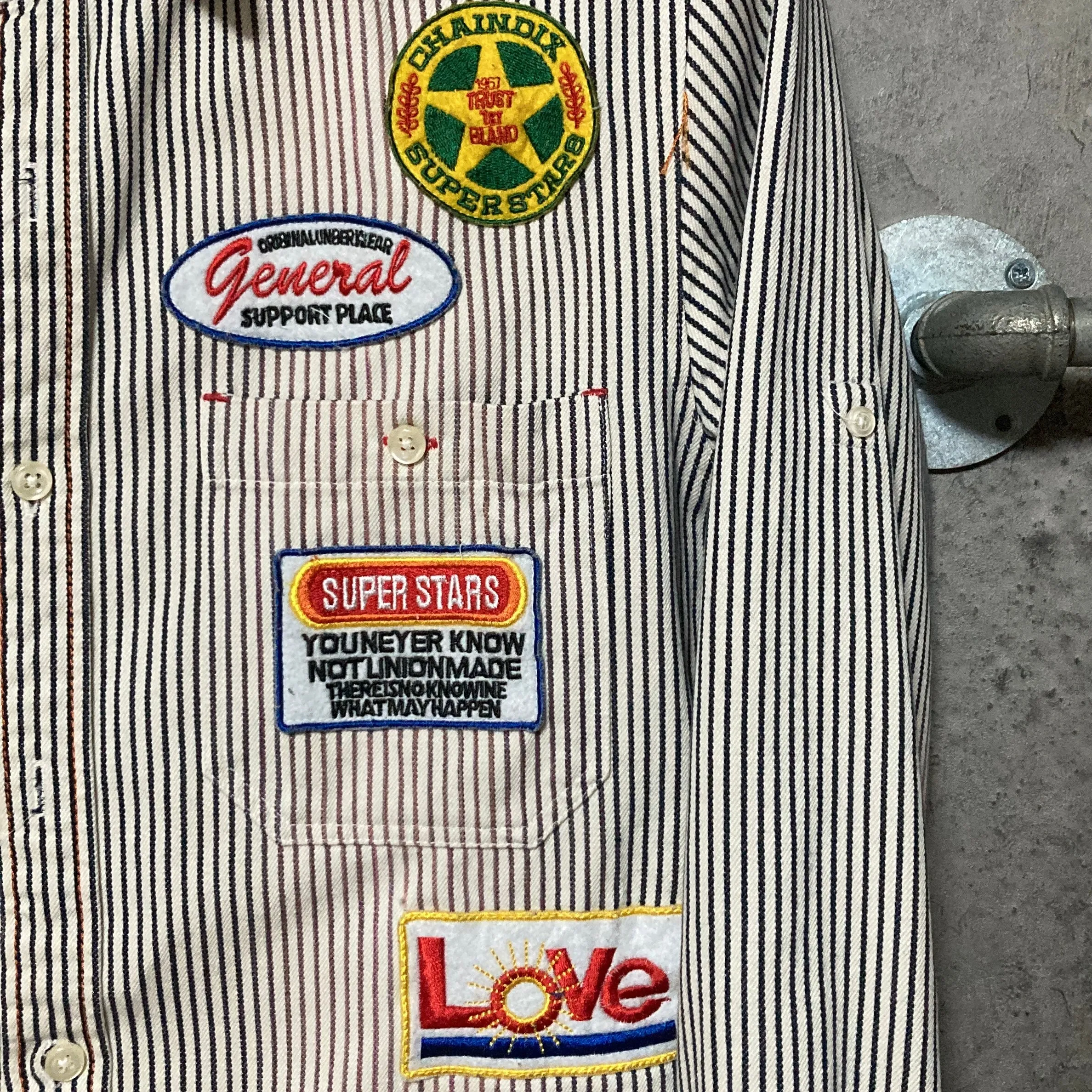 black striped mechanic shirt