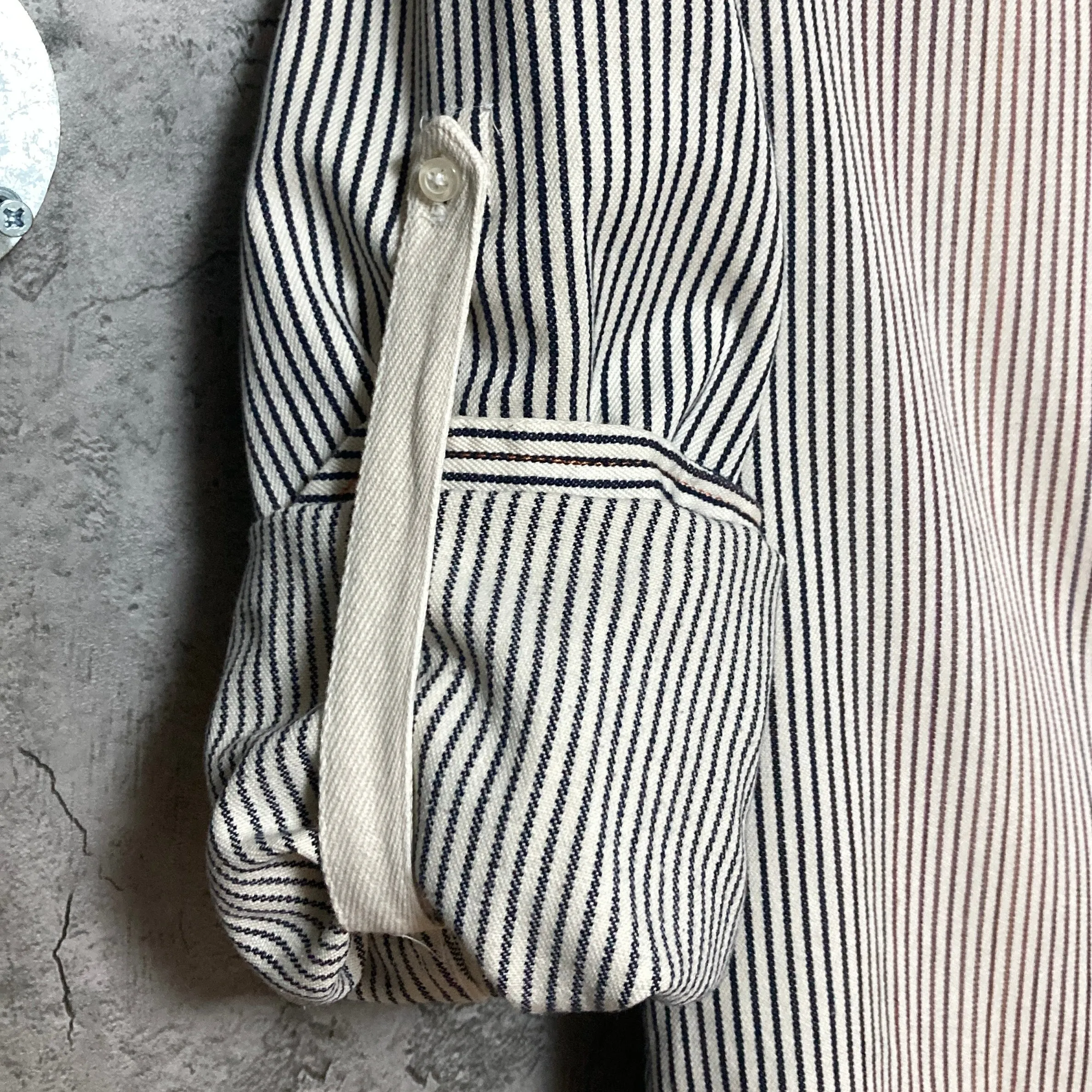 black striped mechanic shirt