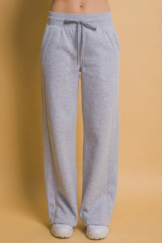 Blue Zone Planet |  Love Tree Drawstring Wide Leg Sweatpants with Pockets