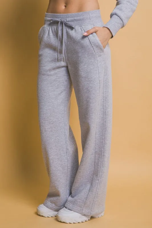 Blue Zone Planet |  Love Tree Drawstring Wide Leg Sweatpants with Pockets