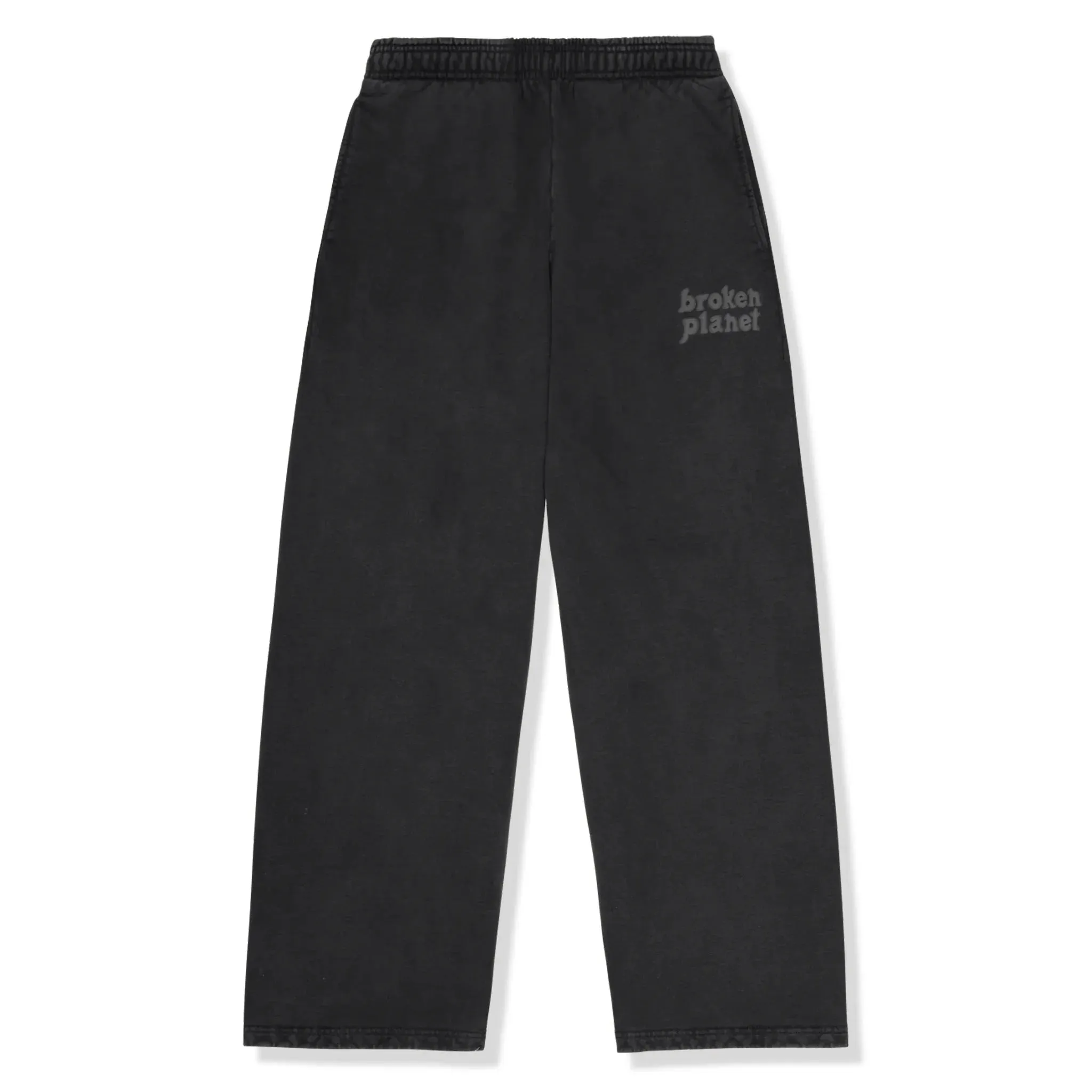 Broken Planet Basics Wide Leg Washed Midnight Black Sweatpants