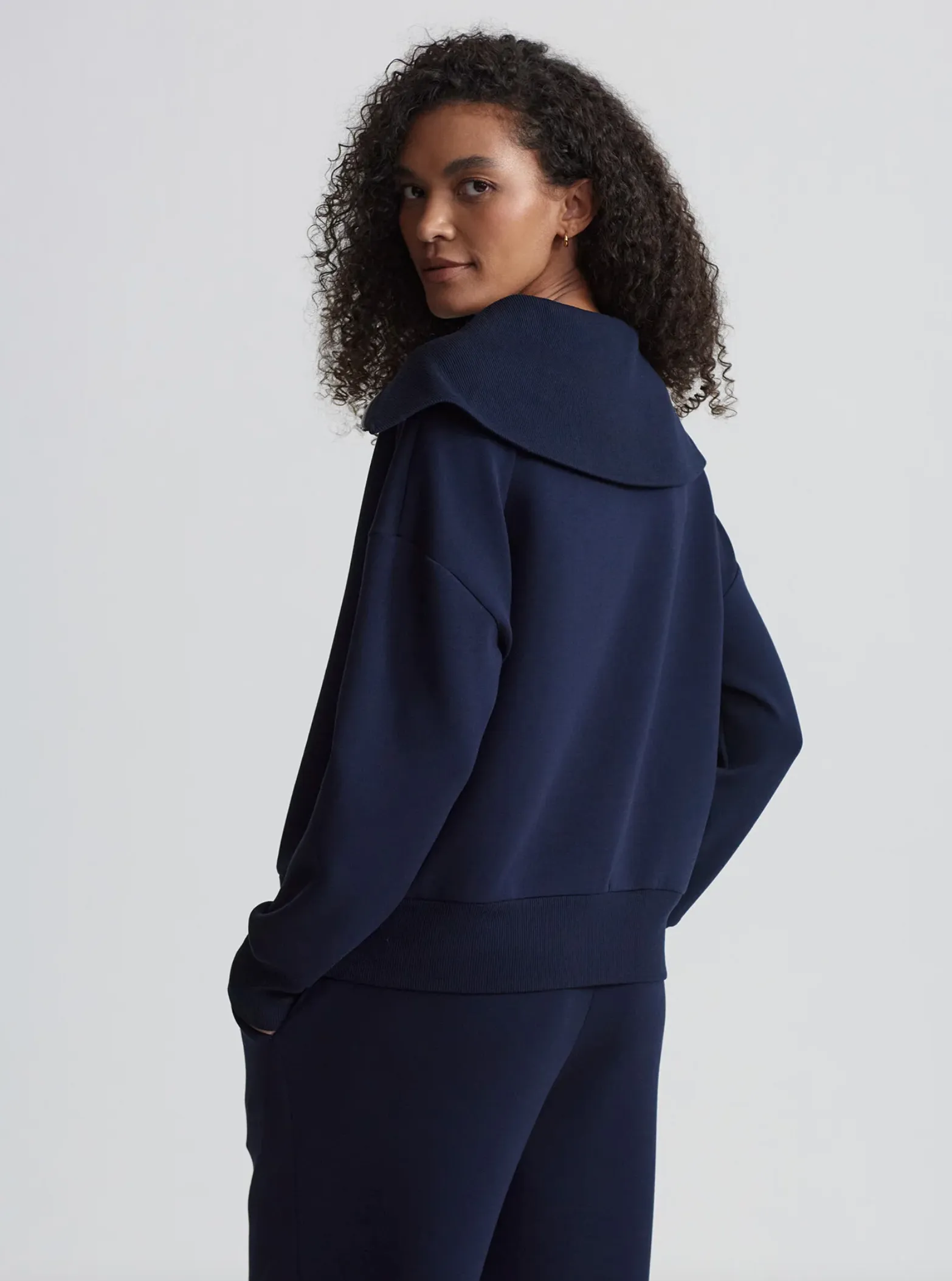 Catherine Half Zip Sweat in Sky Captain