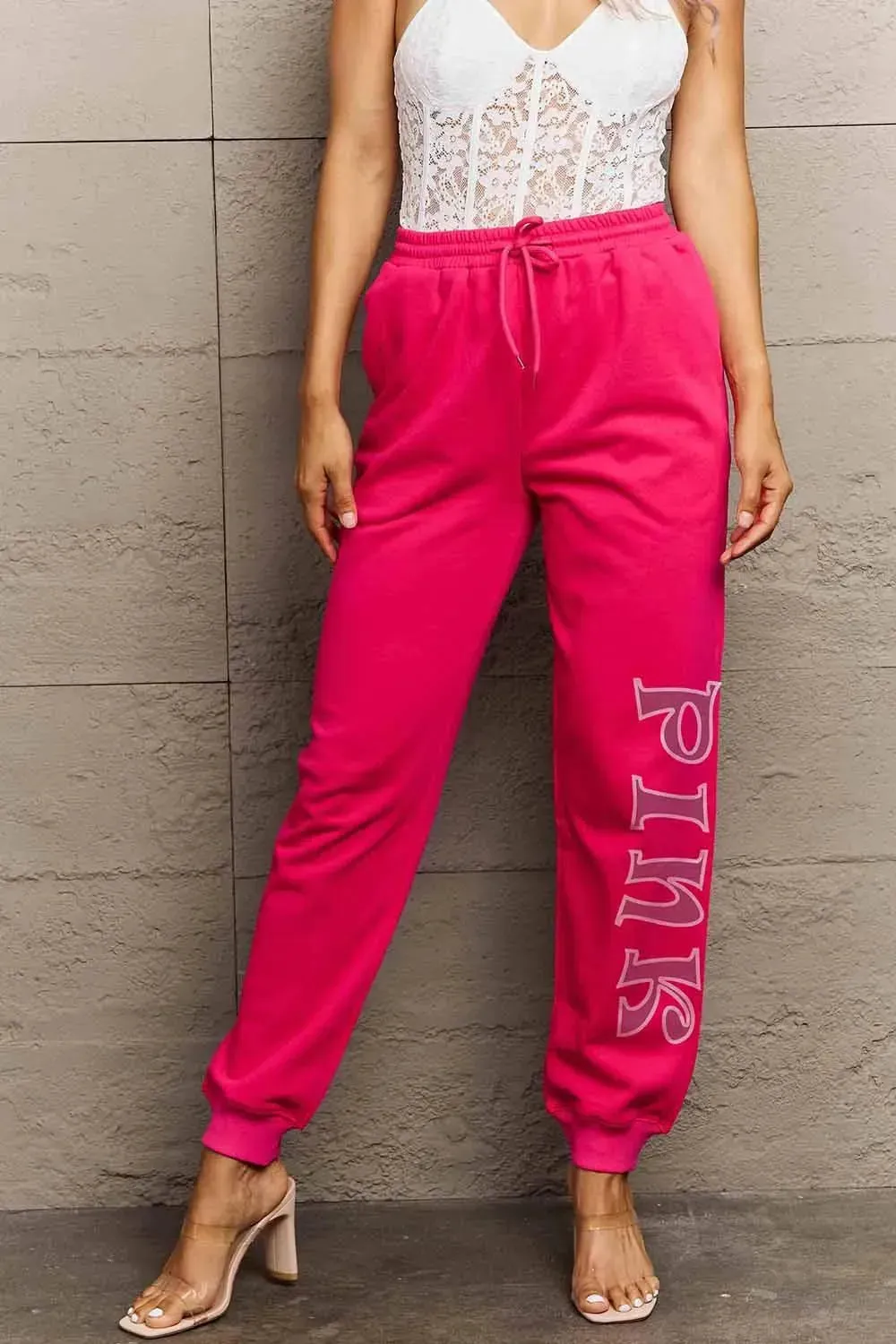 Chic Pink Graphic Sweatpants for Everyday Comfort