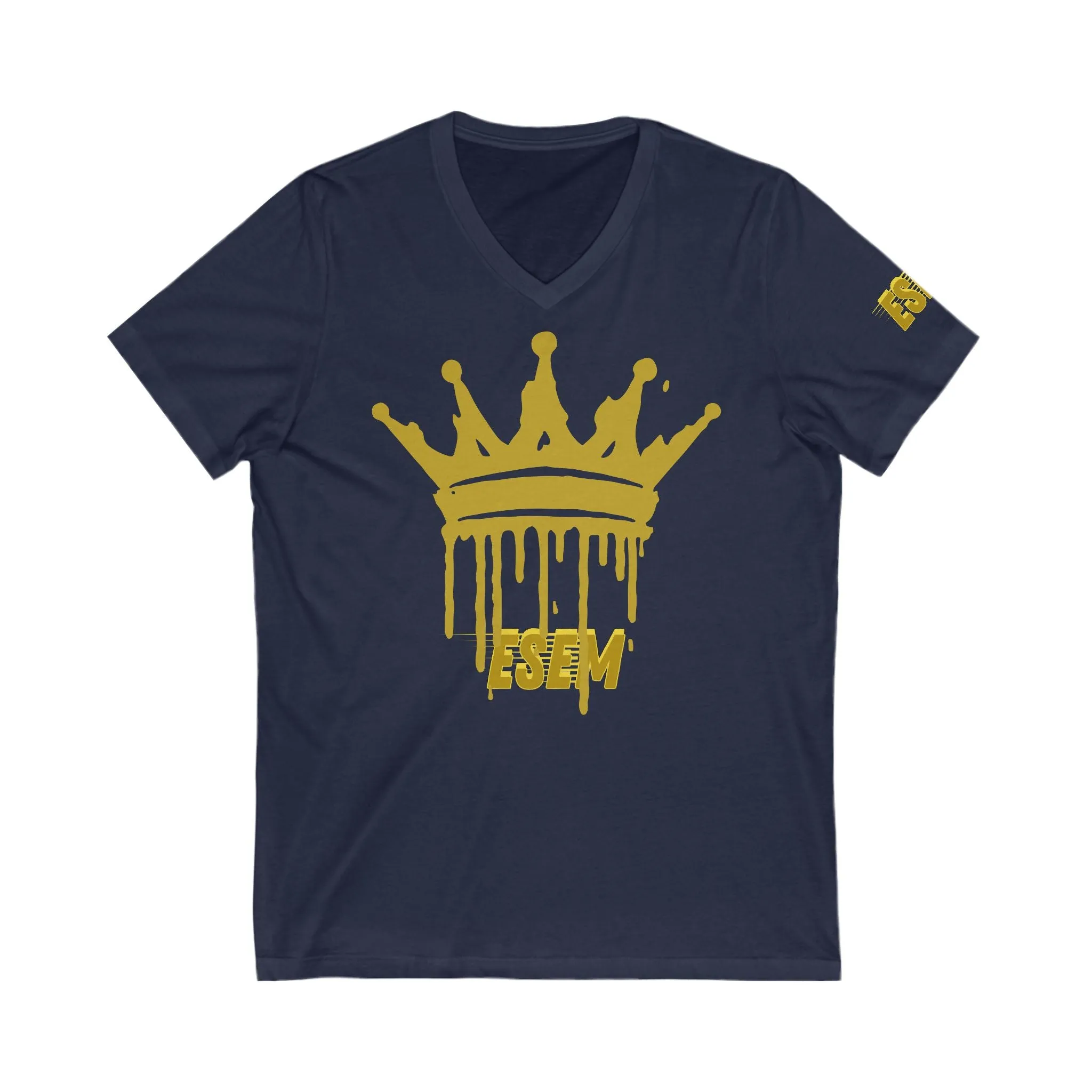 Crown Gold (ESEM) - Unisex Jersey Short Sleeve V-Neck Tee