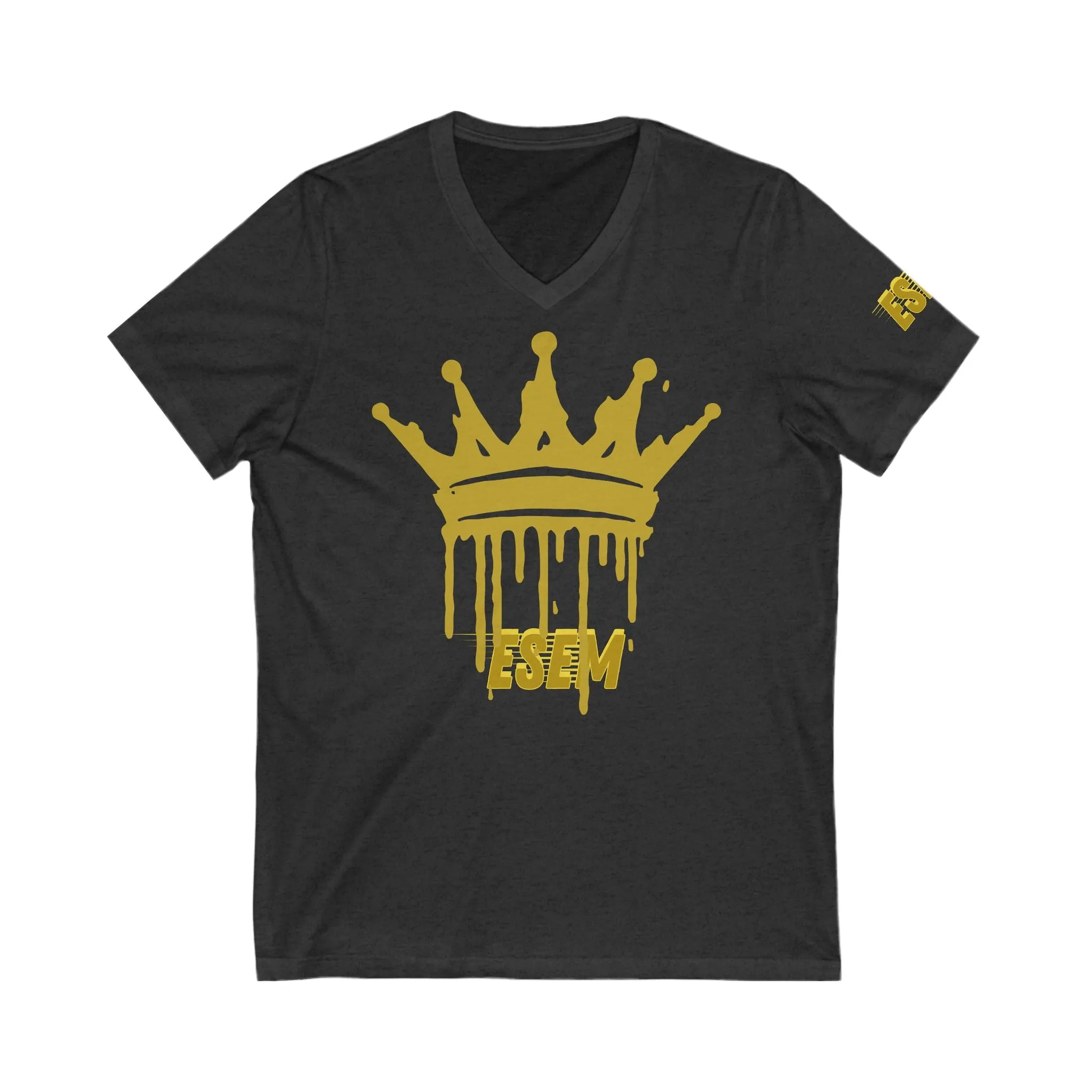 Crown Gold (ESEM) - Unisex Jersey Short Sleeve V-Neck Tee