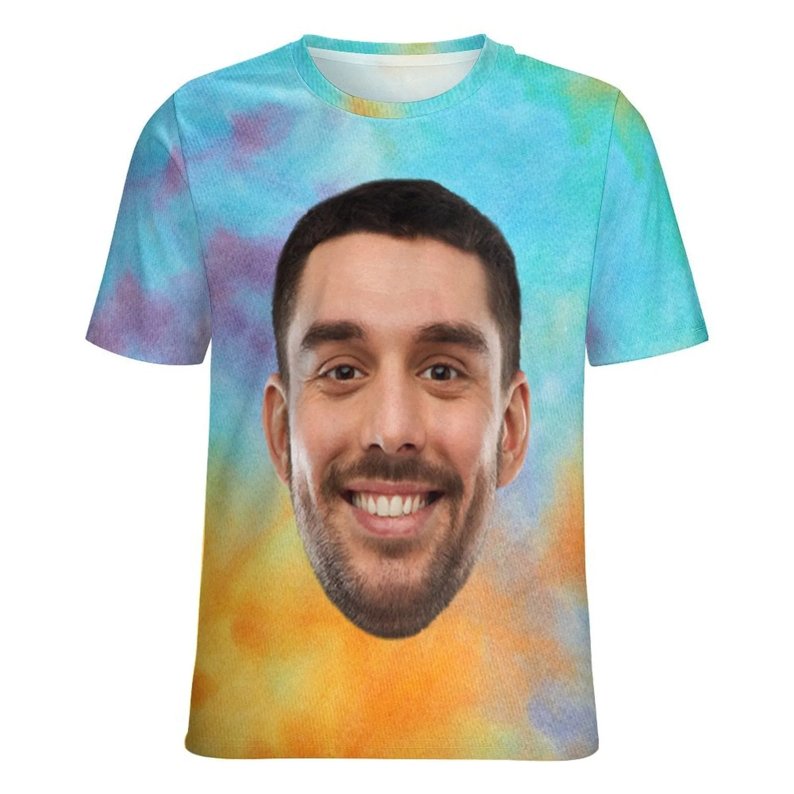 Custom Big Face Tie Dye Classic Women's T-shirt Personalized Women's All Over Print T-shirt