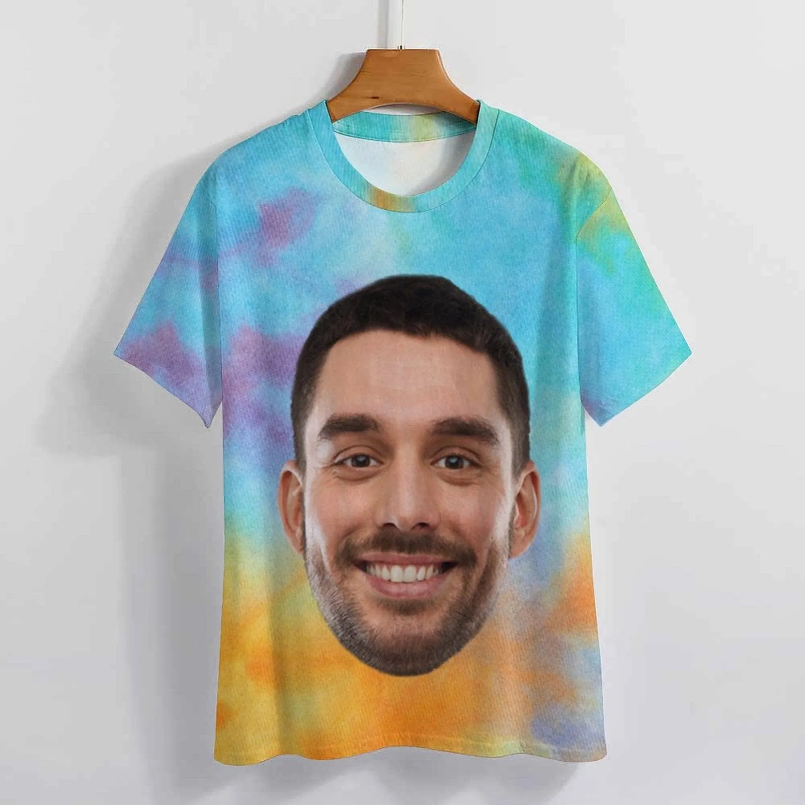 Custom Big Face Tie Dye Classic Women's T-shirt Personalized Women's All Over Print T-shirt