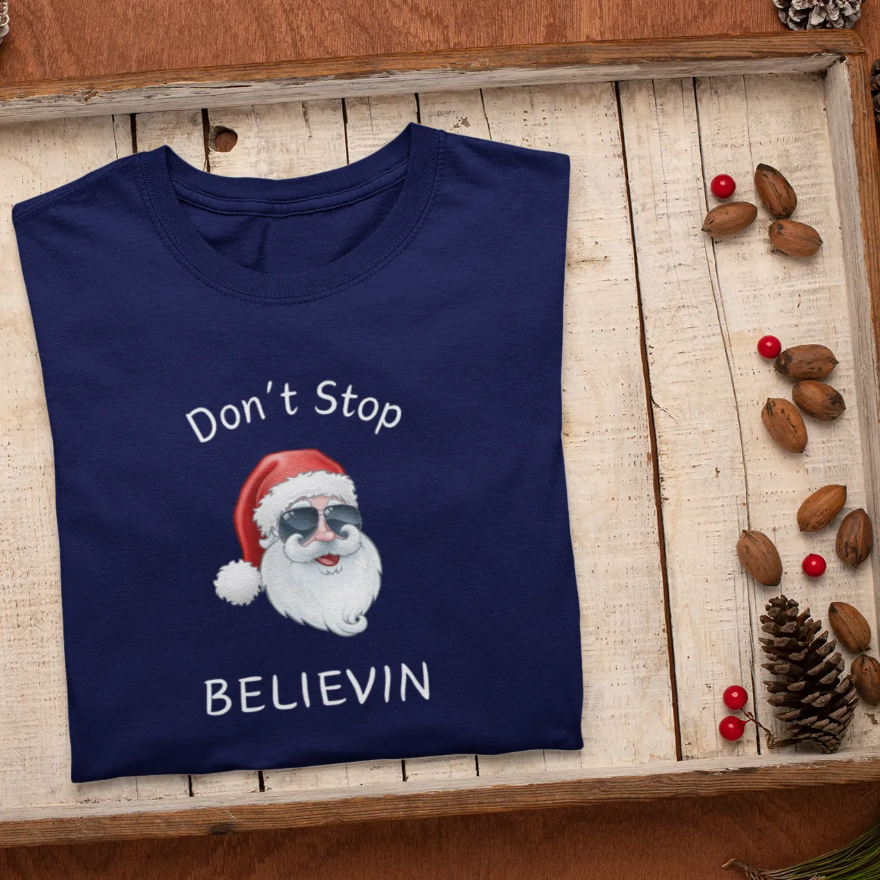 Don't Stop Believin Christmas Shirt, Christmas T-shirt, Christmas Family Shirt,Believe Shirt,Christmas Gift, Holiday Gift.Christmas Shirt