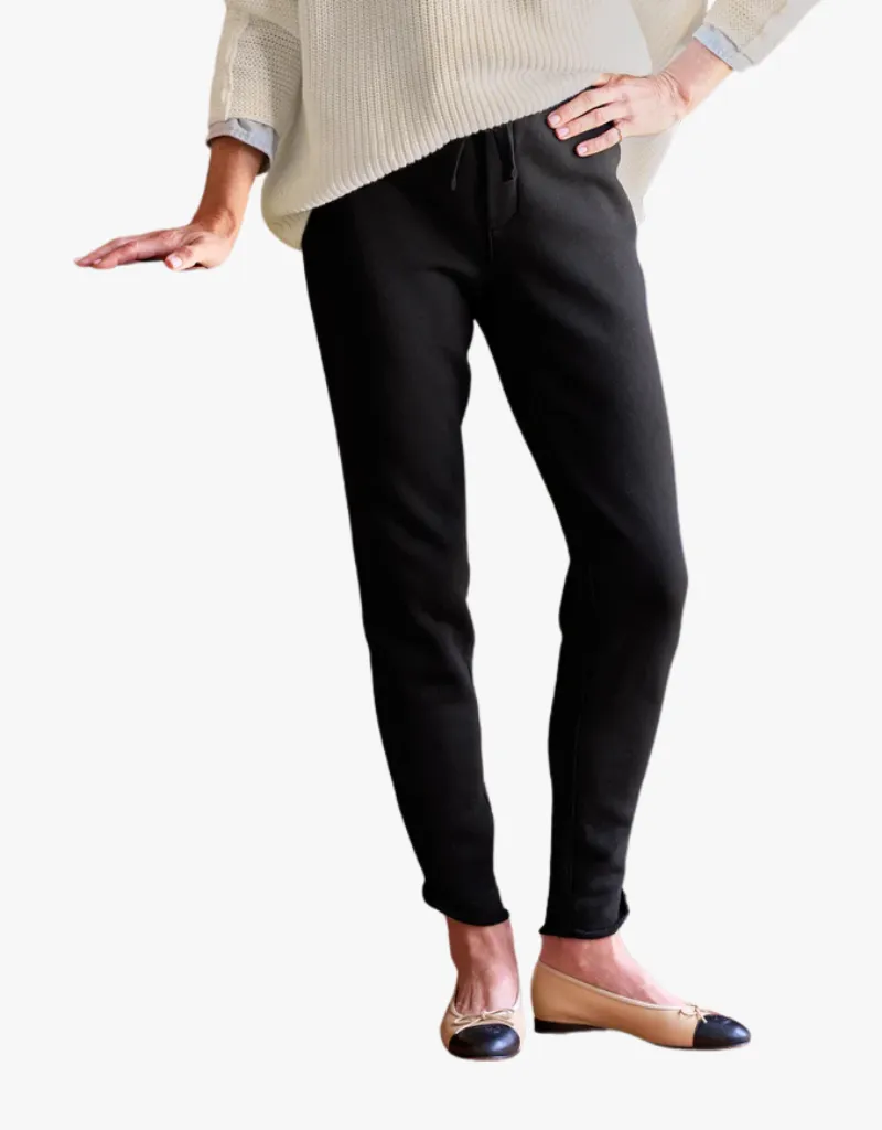Frank & Eileen Christine Tulip Ankle Sweatpants in Black (Triple Fleece)