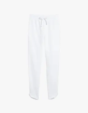 Frank & Eileen Christine Tulip Ankle Sweatpants in White (Triple Fleece)
